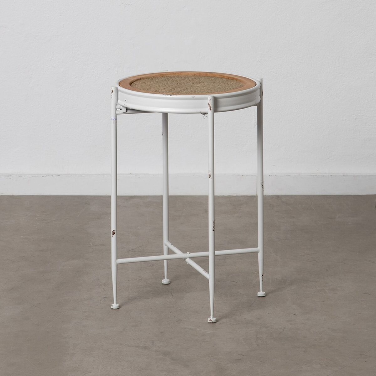 Қосалқы үстел 40 x 40 x 62 см Ақ металл-7