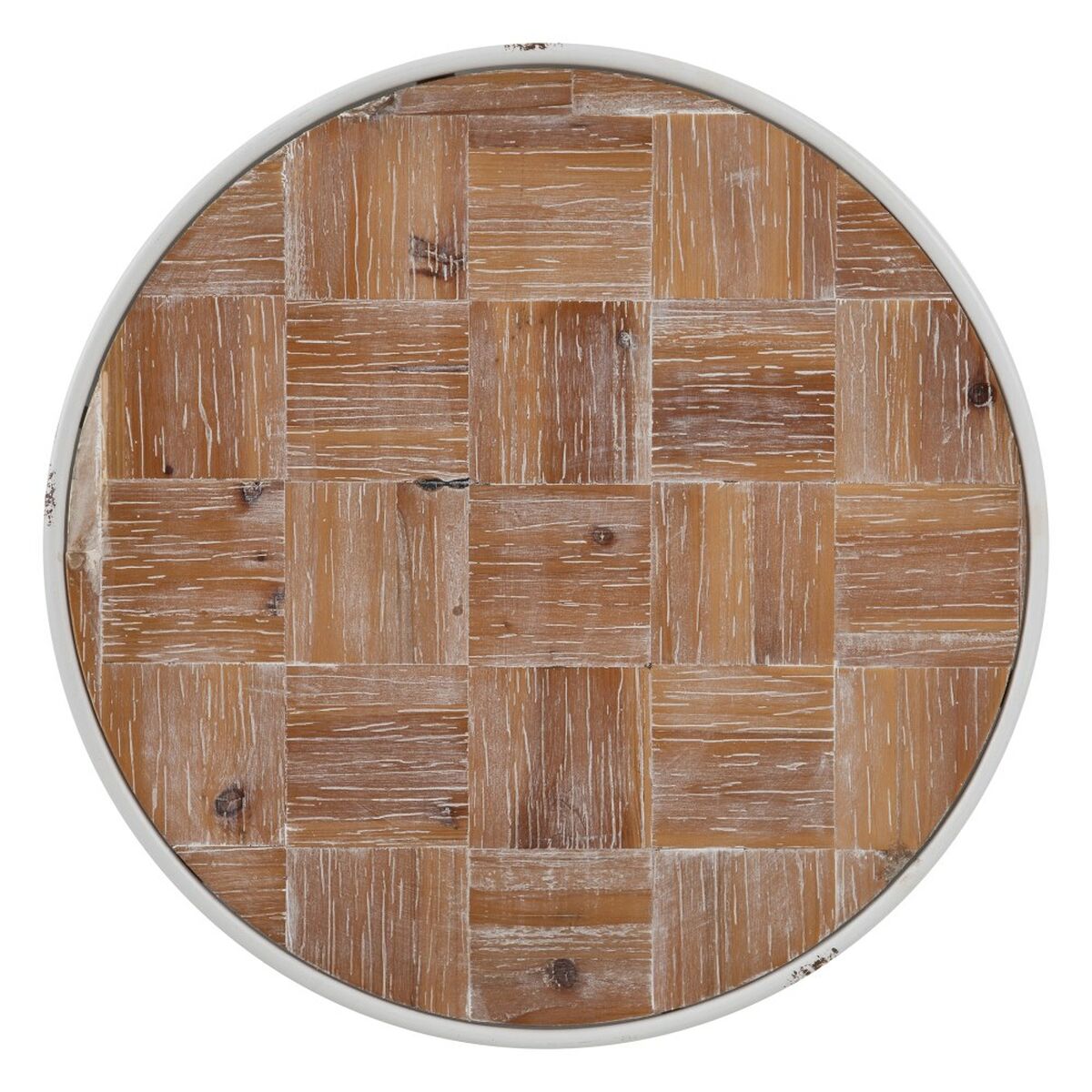 Вспомогательный стол 50 x 50 x 56 cm Натуральный Металл Белый-2