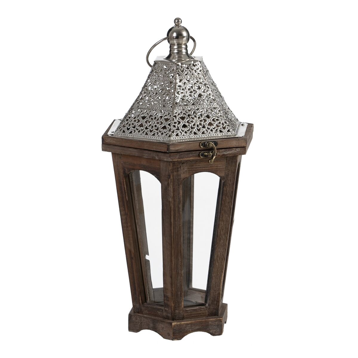 فانوس 32 x 28 x 60 سم Candlestick Brown Silver Fir Wood (قطع 2)-7
