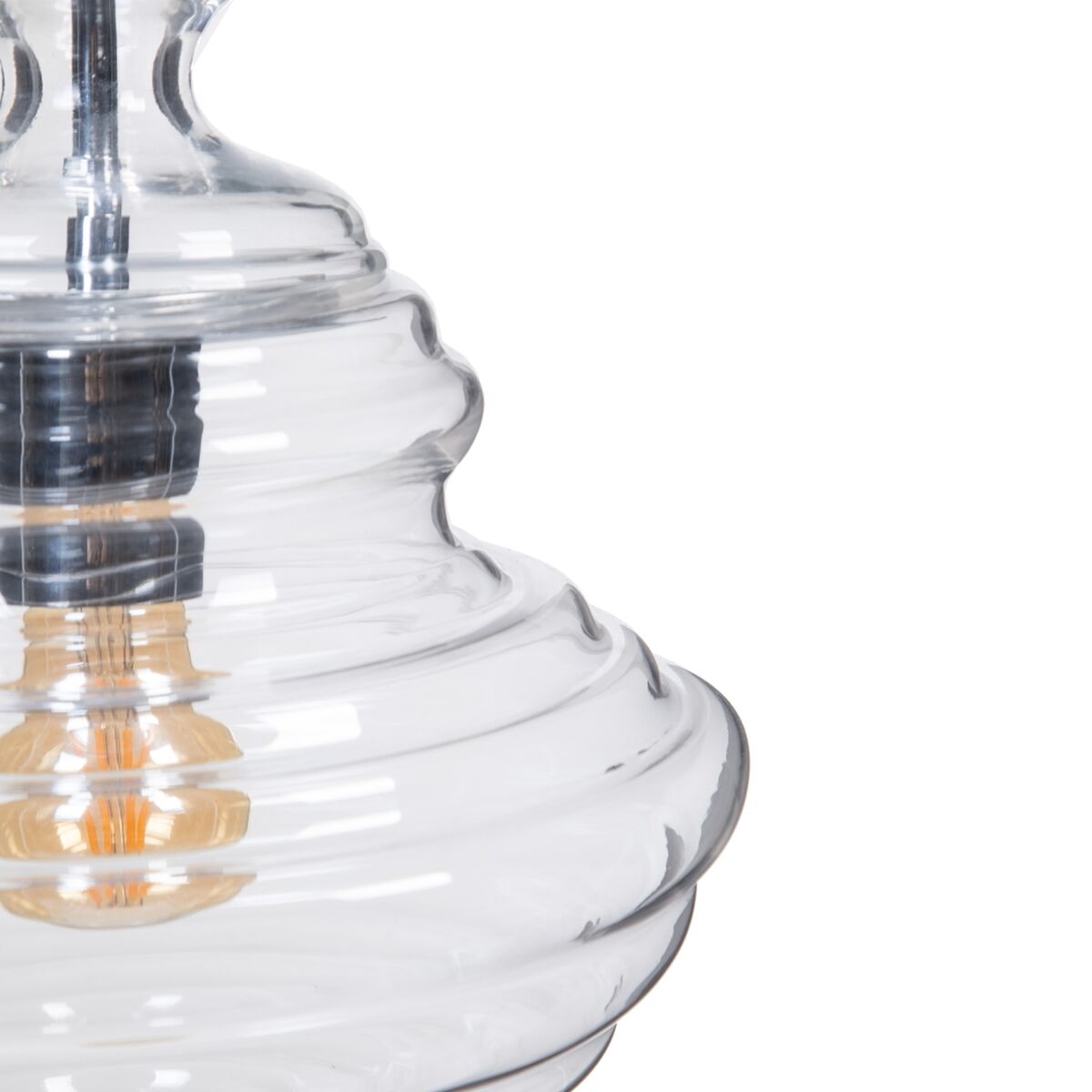 Потолочный светильник 28 x 28 x 36 cm Стеклянный Металл Серебряный-5