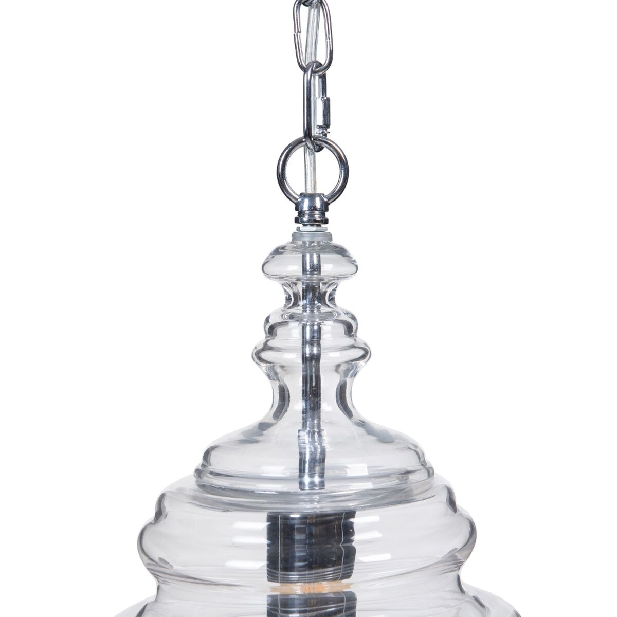 Потолочный светильник 28 x 28 x 36 cm Стеклянный Металл Серебряный-7