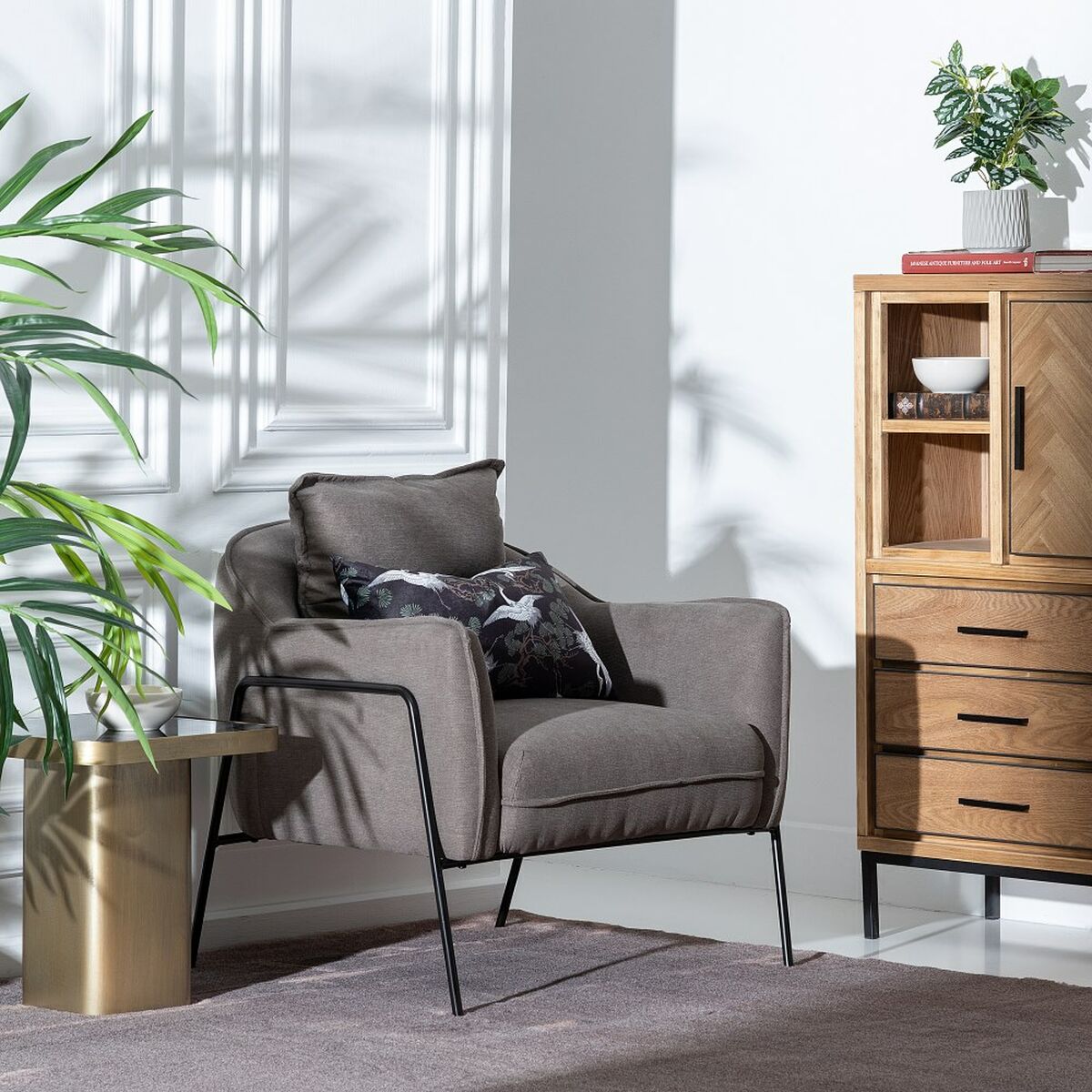 Кресло 76,5 x 70 x 74 cm Синтетическая ткань Металл Темно-серый-2