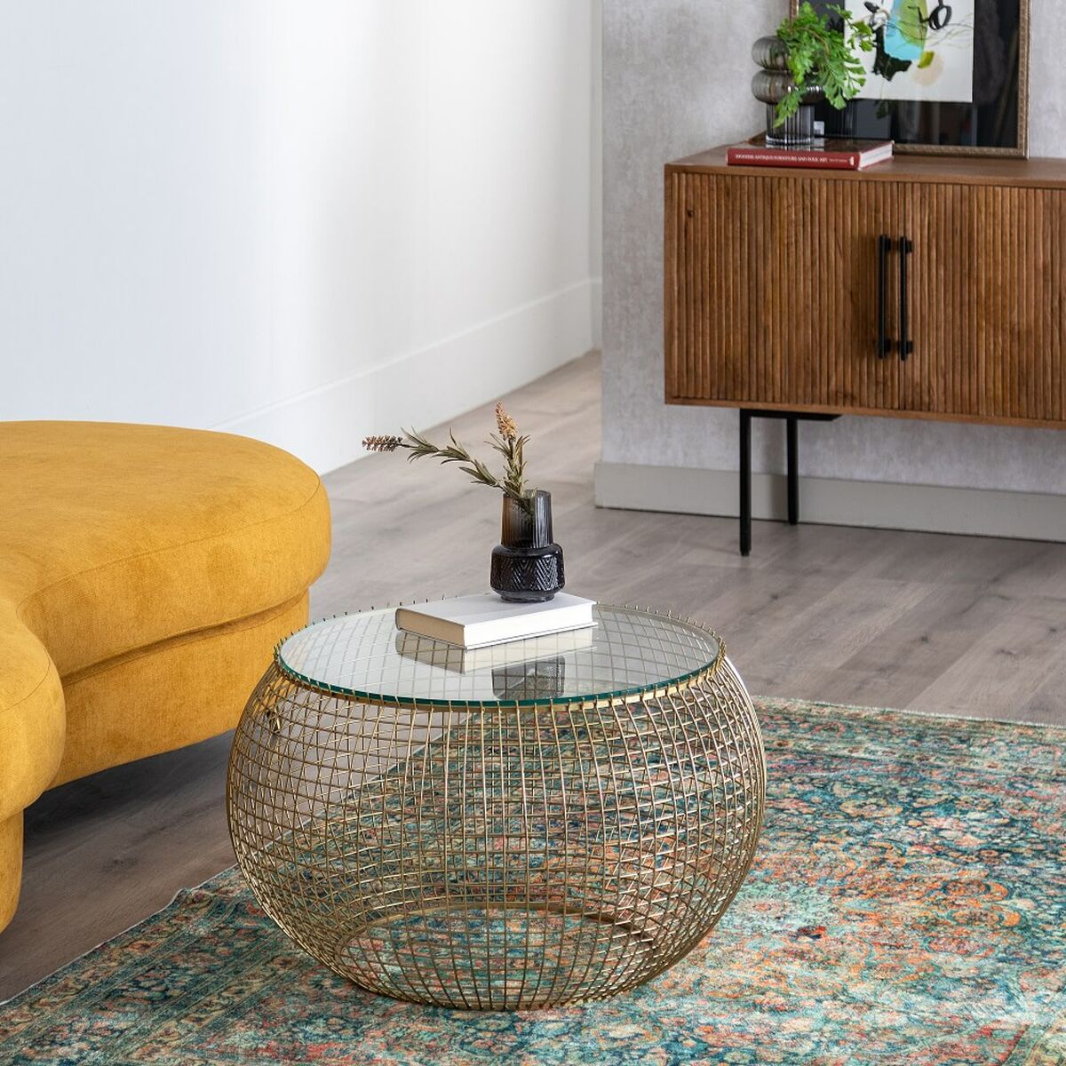 Кофейный столик 74 x 74 x 44 cm Стеклянный Железо-6