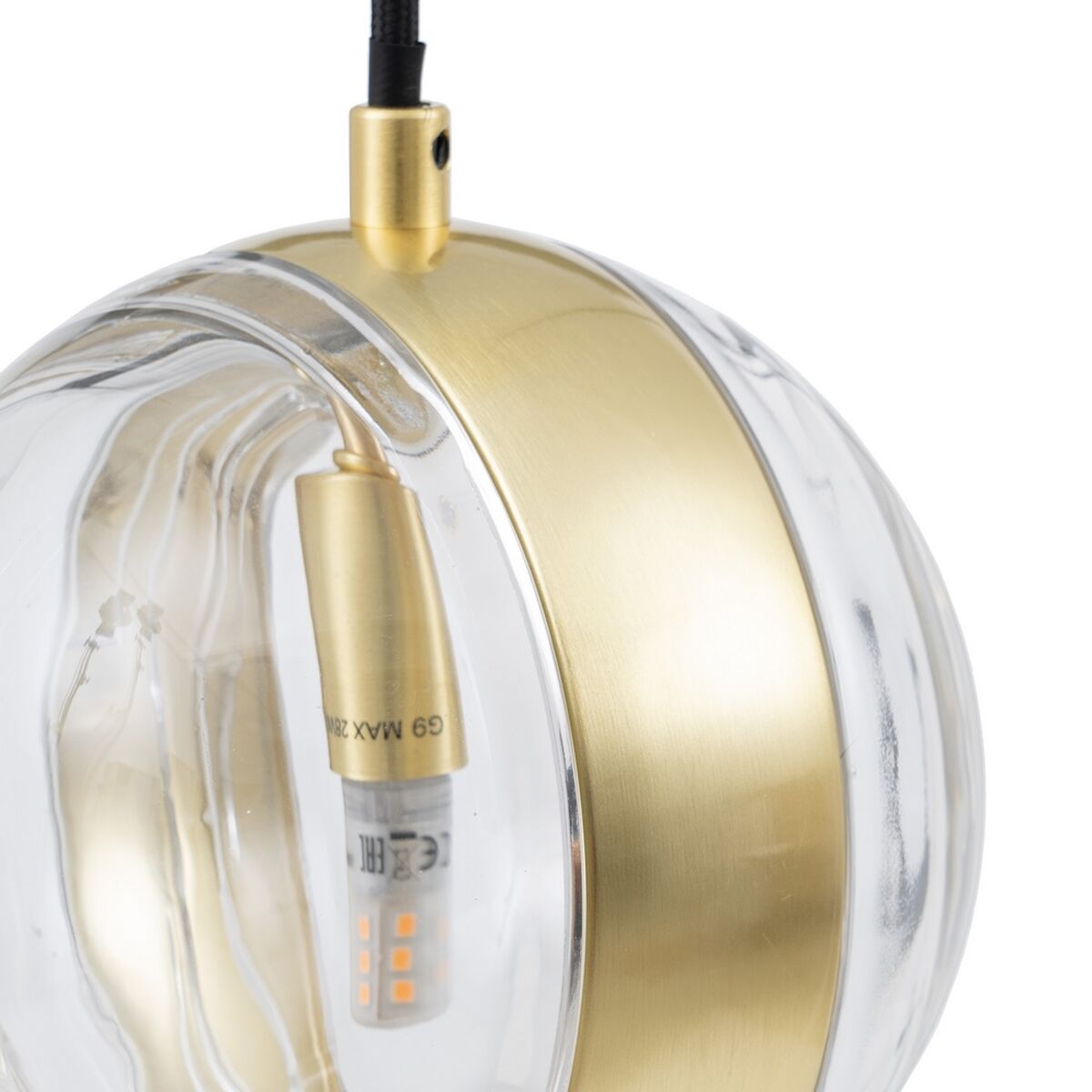 Потолочный светильник 15 x 15 x 120 cm Стеклянный Позолоченный Железо Ø 15 cm-3