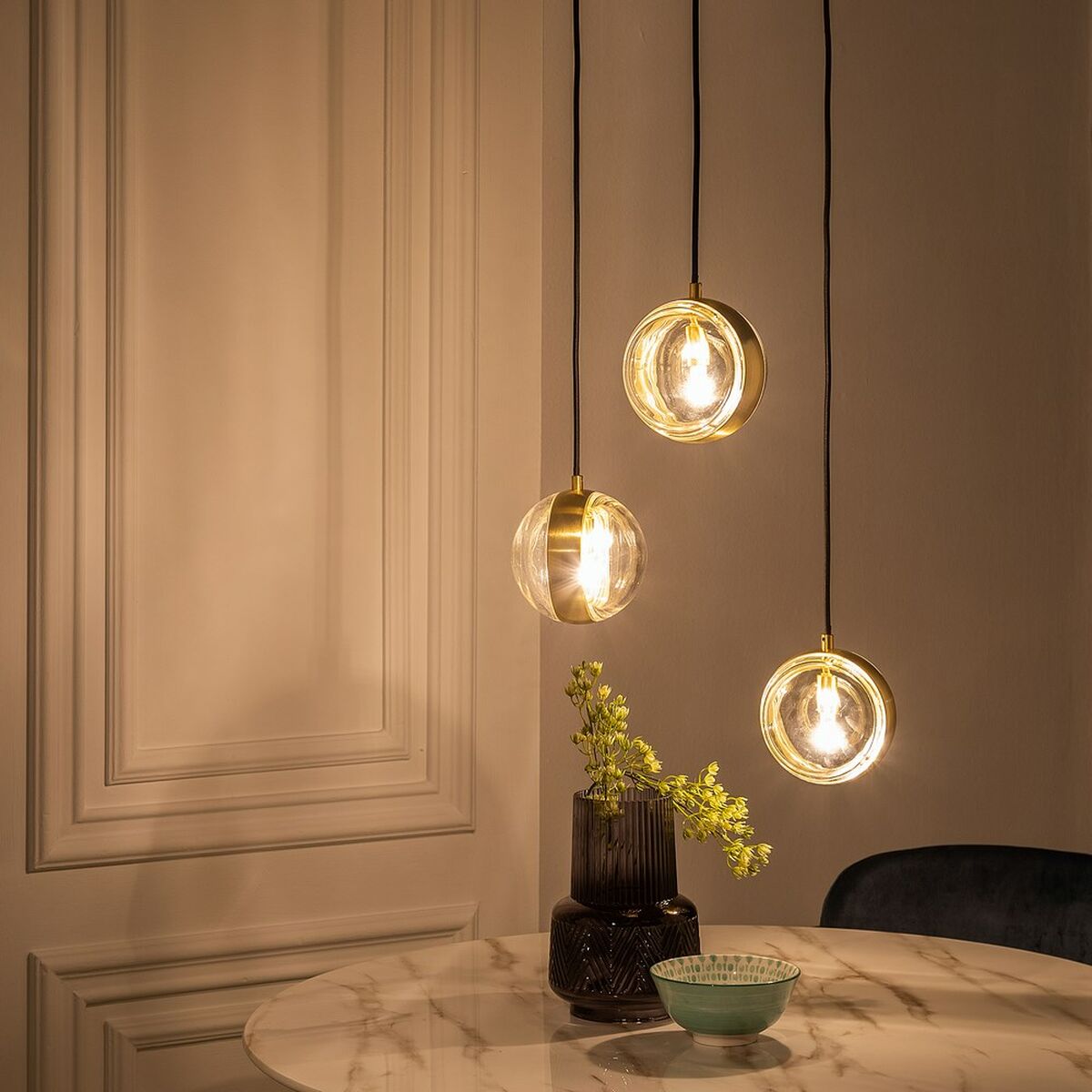 Потолочный светильник 15 x 15 x 120 cm Стеклянный Позолоченный Железо Ø 15 cm-5