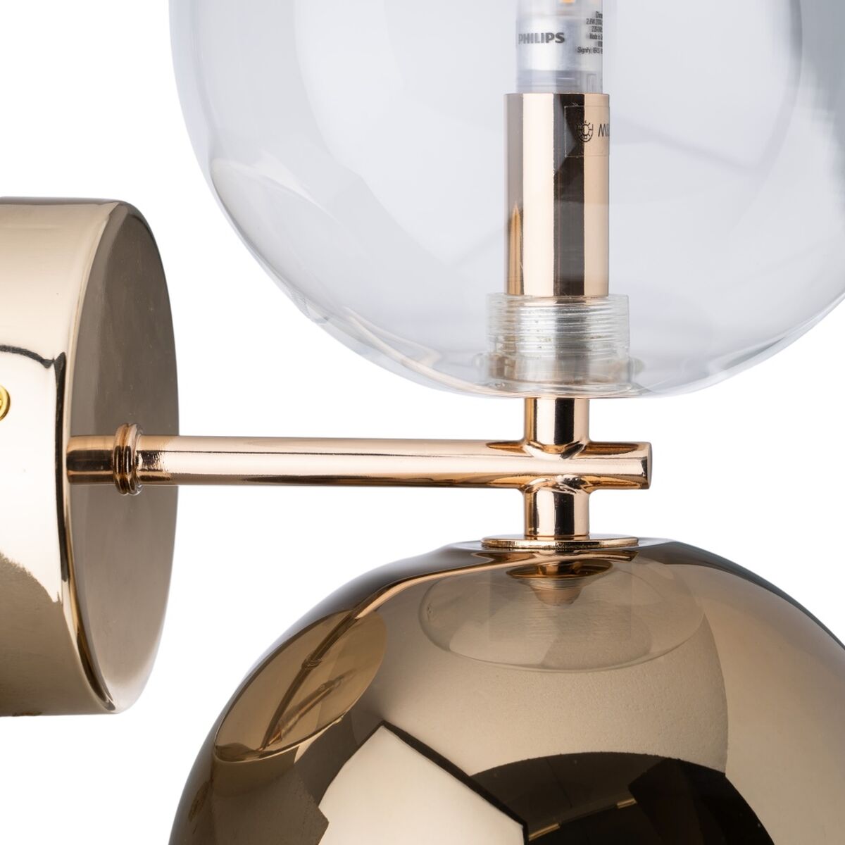 Настенный светильник 21 x 18,5 x 30 cm Стеклянный Позолоченный Железо-4