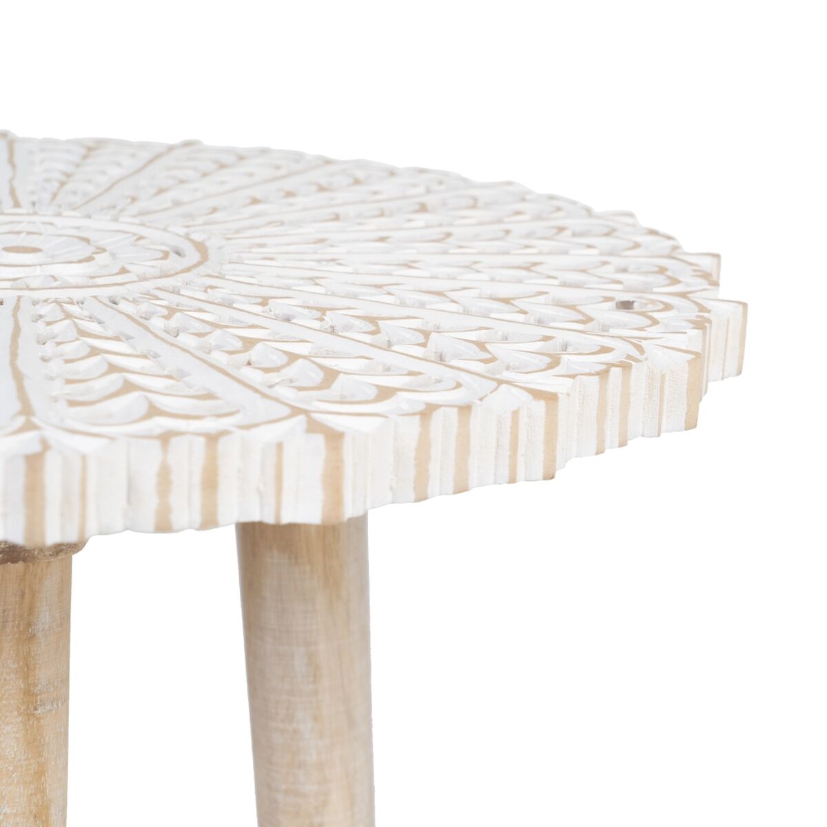 Yardımcı Tablo 45 x 45 x 53 cm Beyaz Mango Ahşap-5