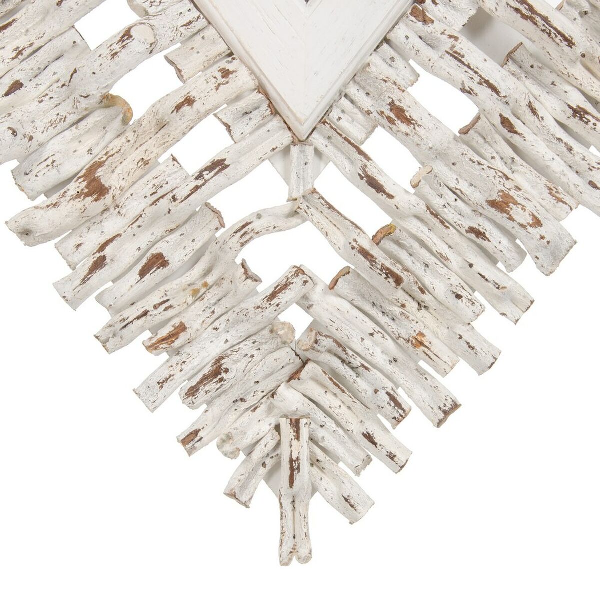 Настенное зеркало 95 x 8 x 115 cm древесина тика Белый-3