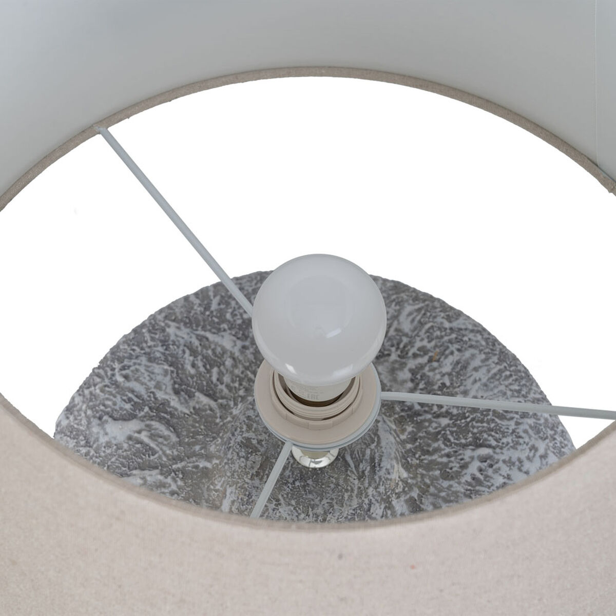 Table lamp Grey linen Ceramics 40 W 220 V 240 V 220-240 V 40 x 40 x 55 cm-3