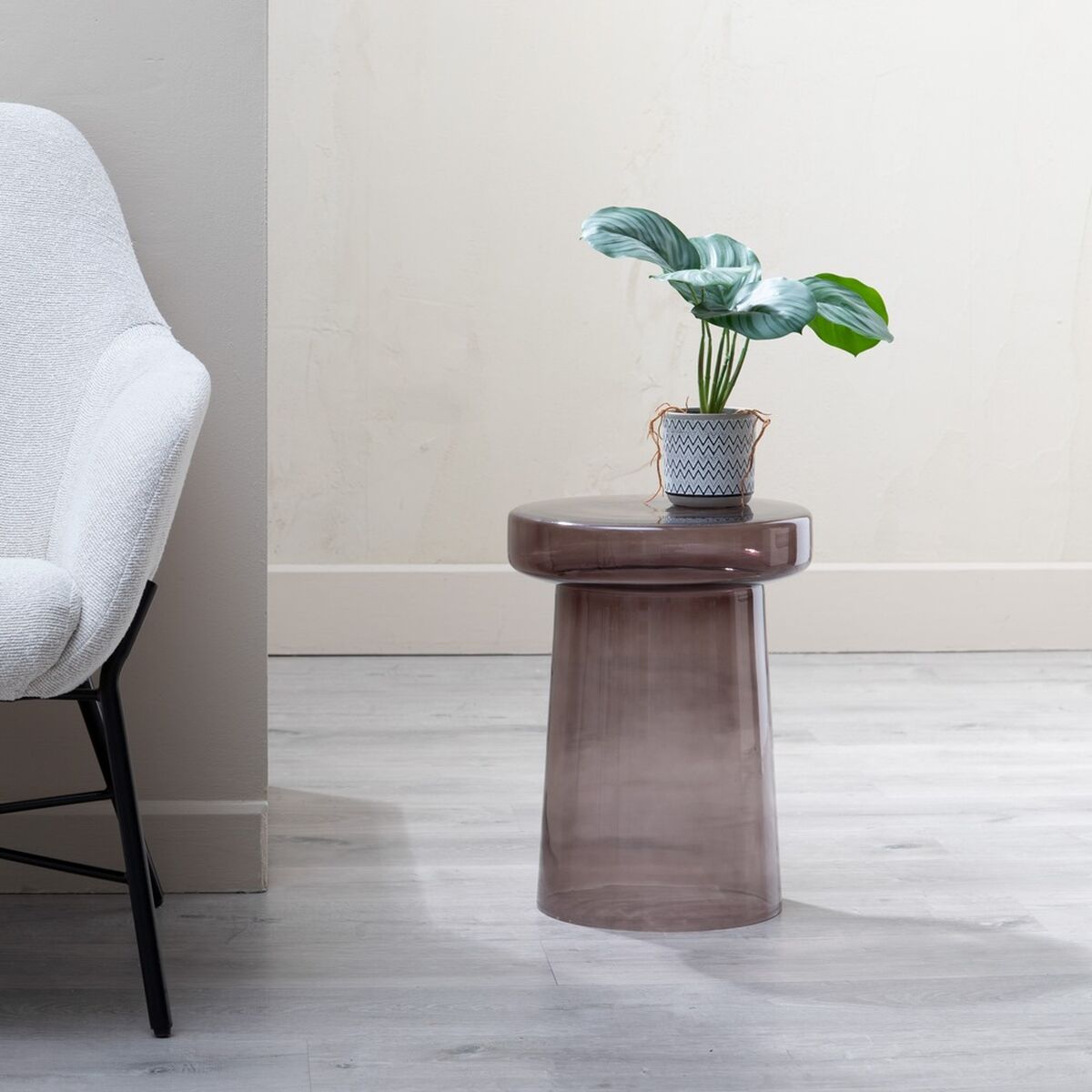 Вспомогательный стол Стеклянный Серый 30 x 30 x 40 cm-8