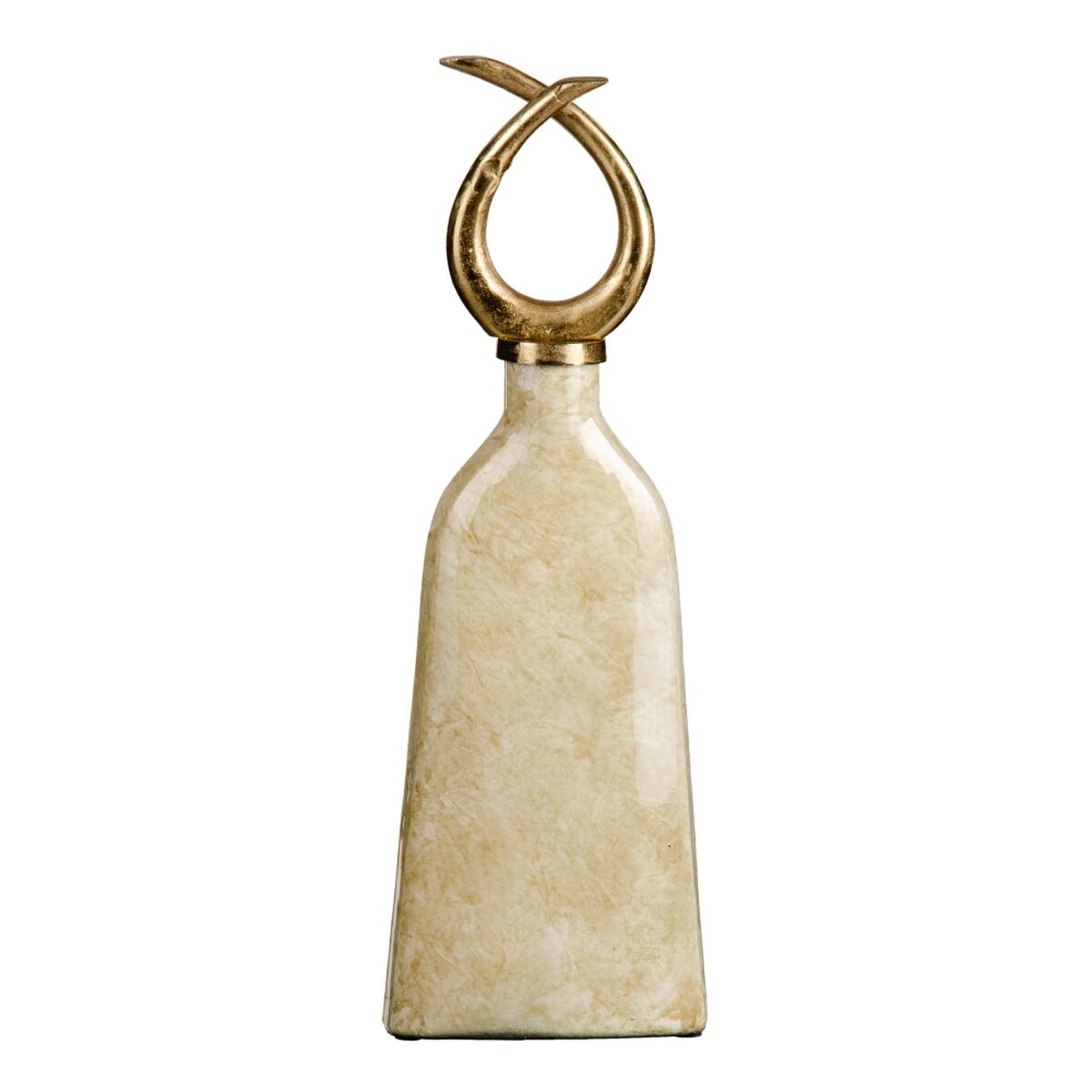 Кувшин Стеклянный Позолоченный Металл Белый 10 x 10 x 53 cm-2