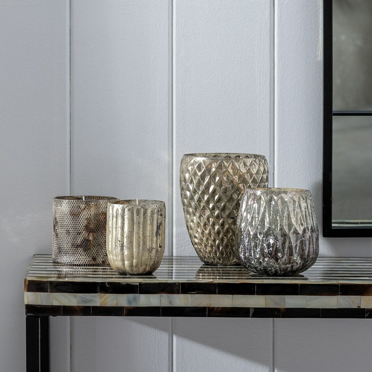 Подсвечник Стеклянный Серый 11 x 11 x 11 cm-2