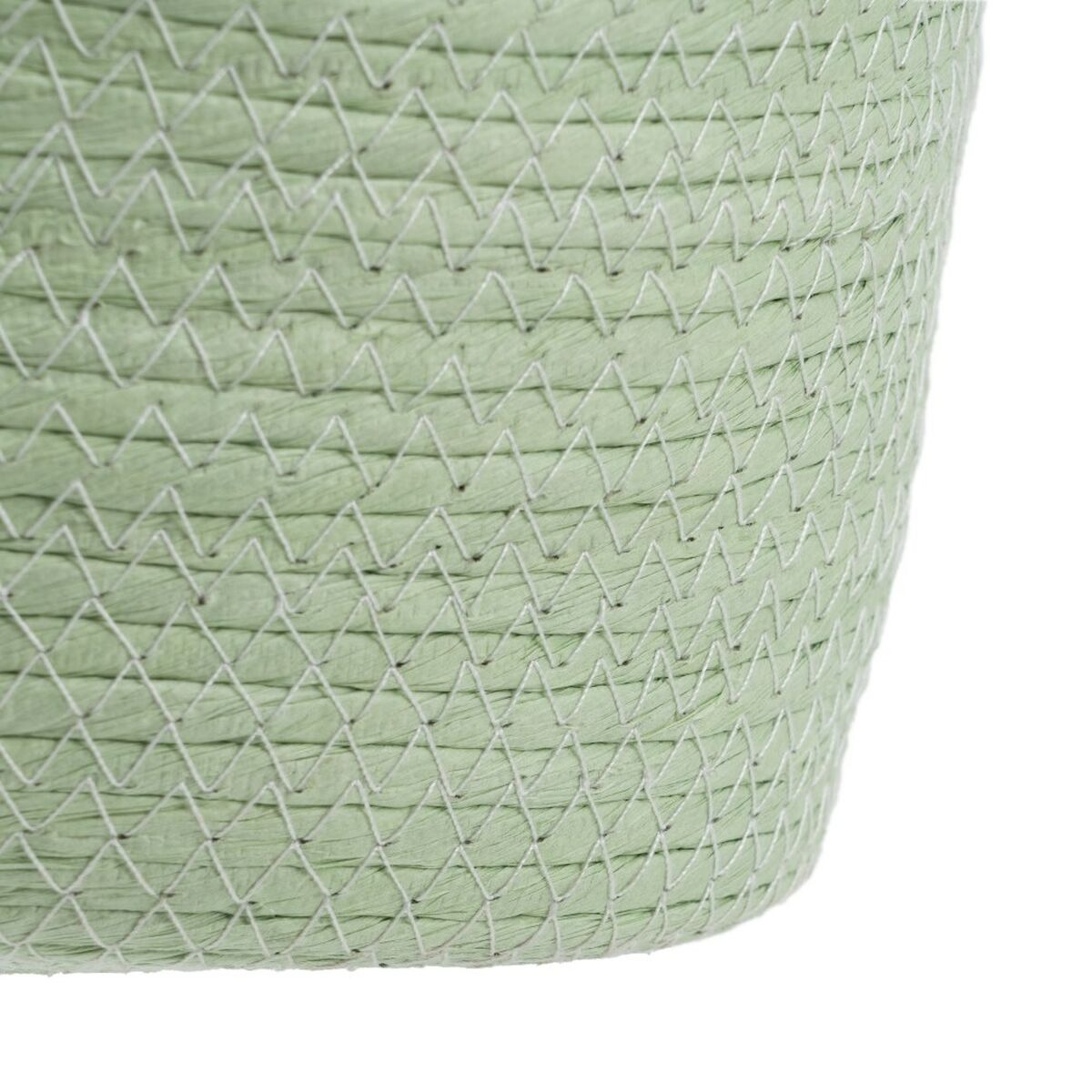 Basket Set Rope 20 x 20 x 27 cm Light Green (3 Items)-4