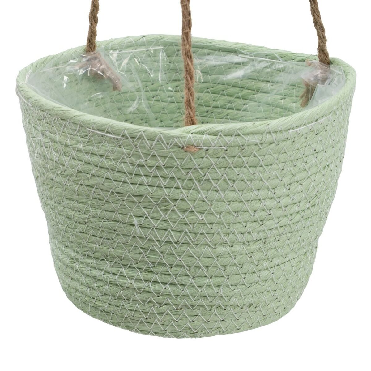 Basket Set Rope 20 x 20 x 27 cm Light Green (3 Items)-6