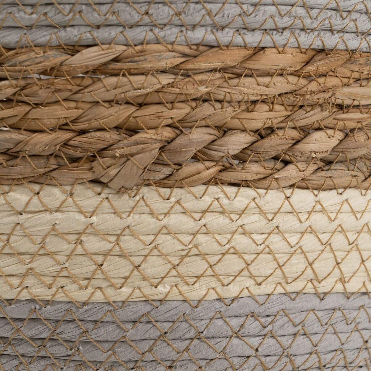 Набор корзин Натуральный Серый Натуральное волокно 20 x 20 x 27 cm (3 Предметы)-5