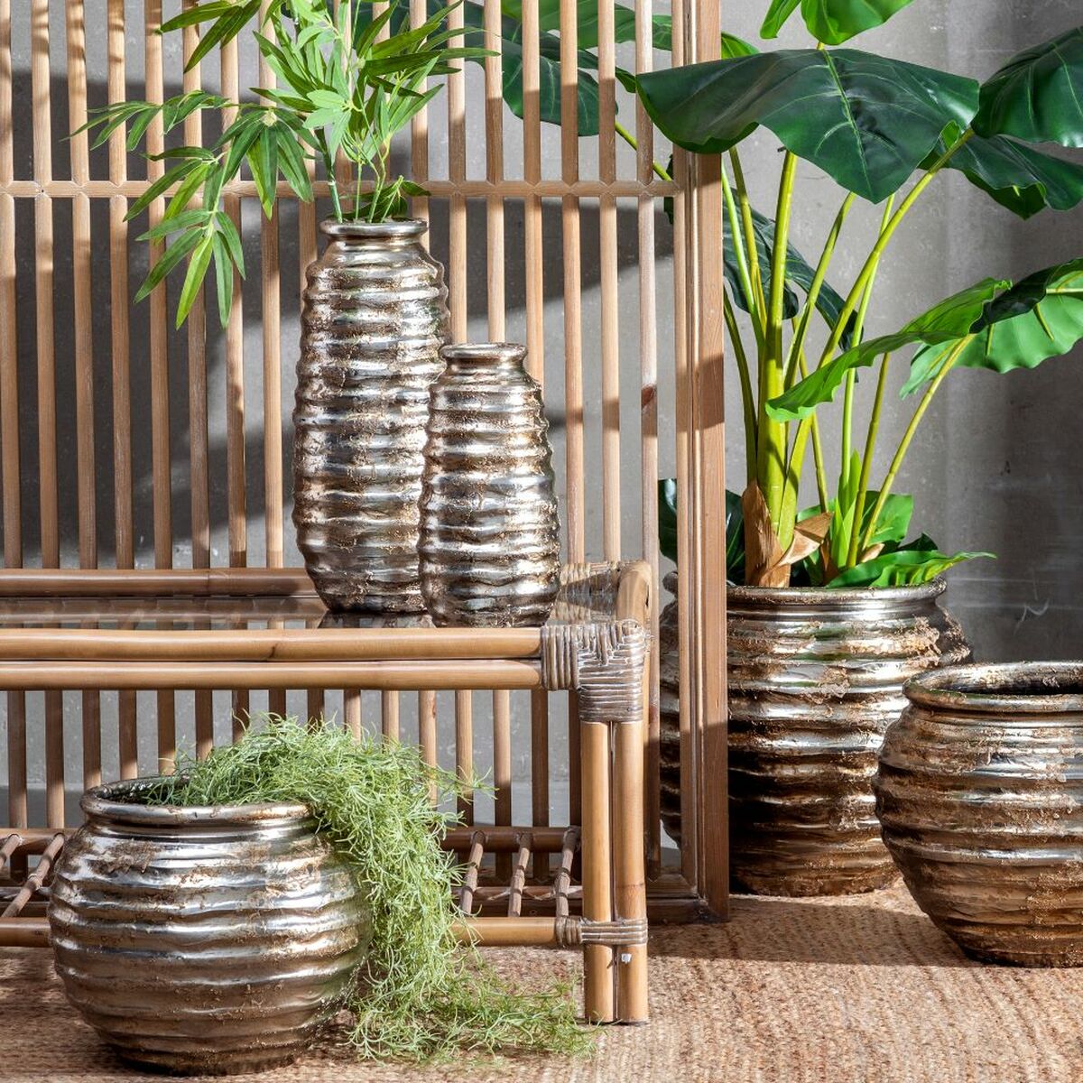 Кувшин Керамика Серебряный 15 x 15 x 30 cm-5