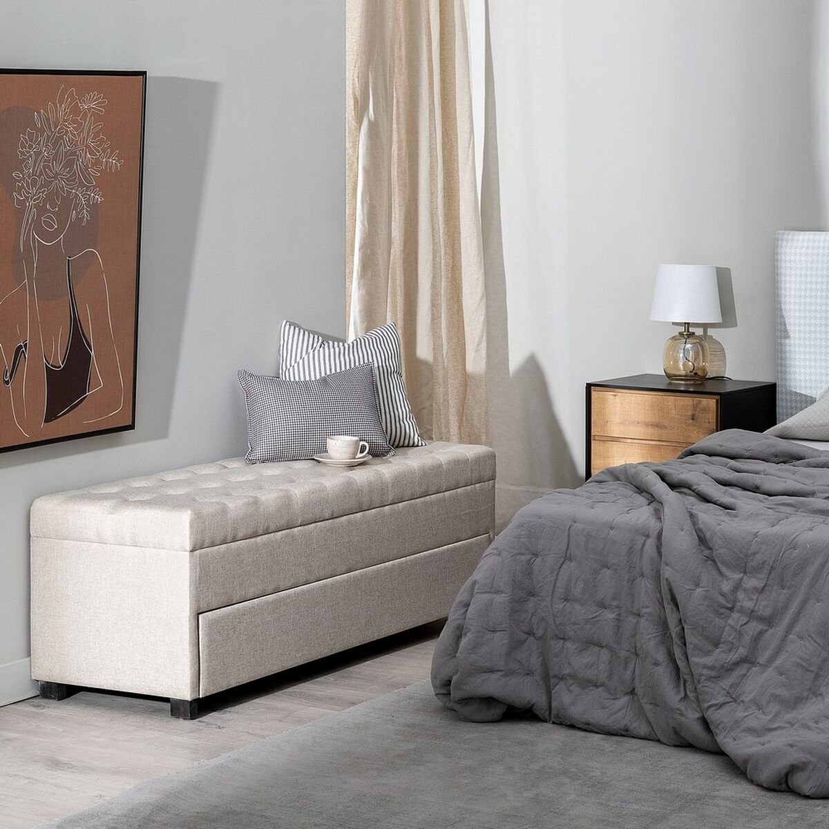 Сундук Полиуретан древесина ели 140 x 50 x 50 cm-2