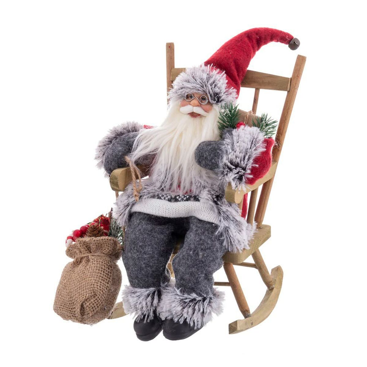 Neujahrs-Dekoration Mehrfarbiges hölzernes Plastik-Polyester-Gewebe 30 cm-2