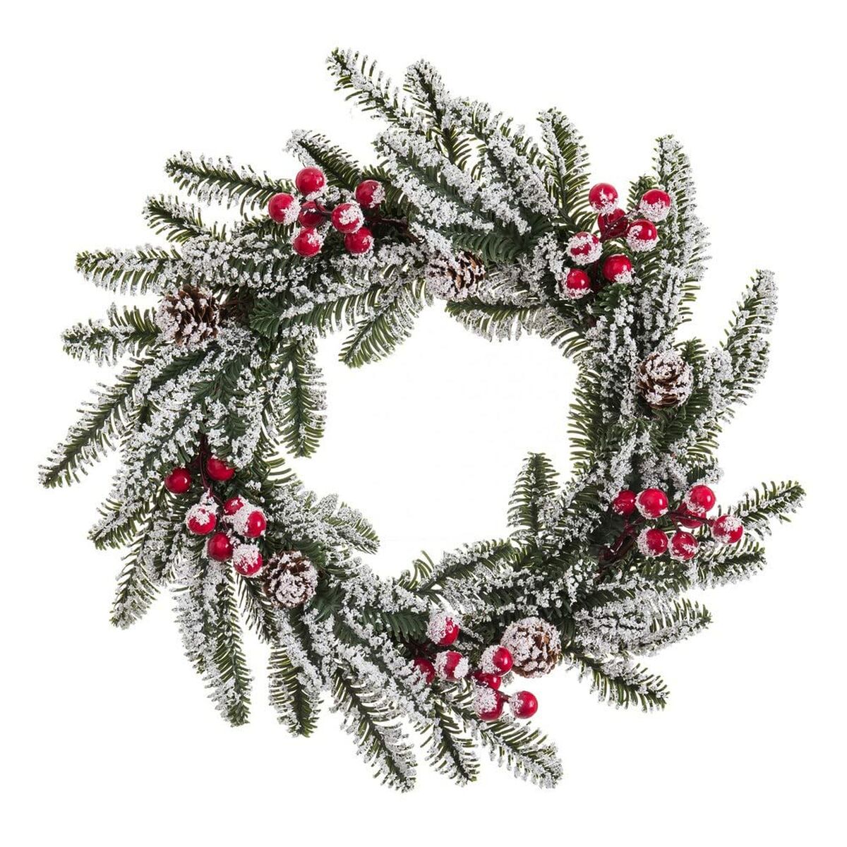 Рождественский венок Белый Красный Зеленый Натуральный Пластик Ананасы 35 x 35 cm-3