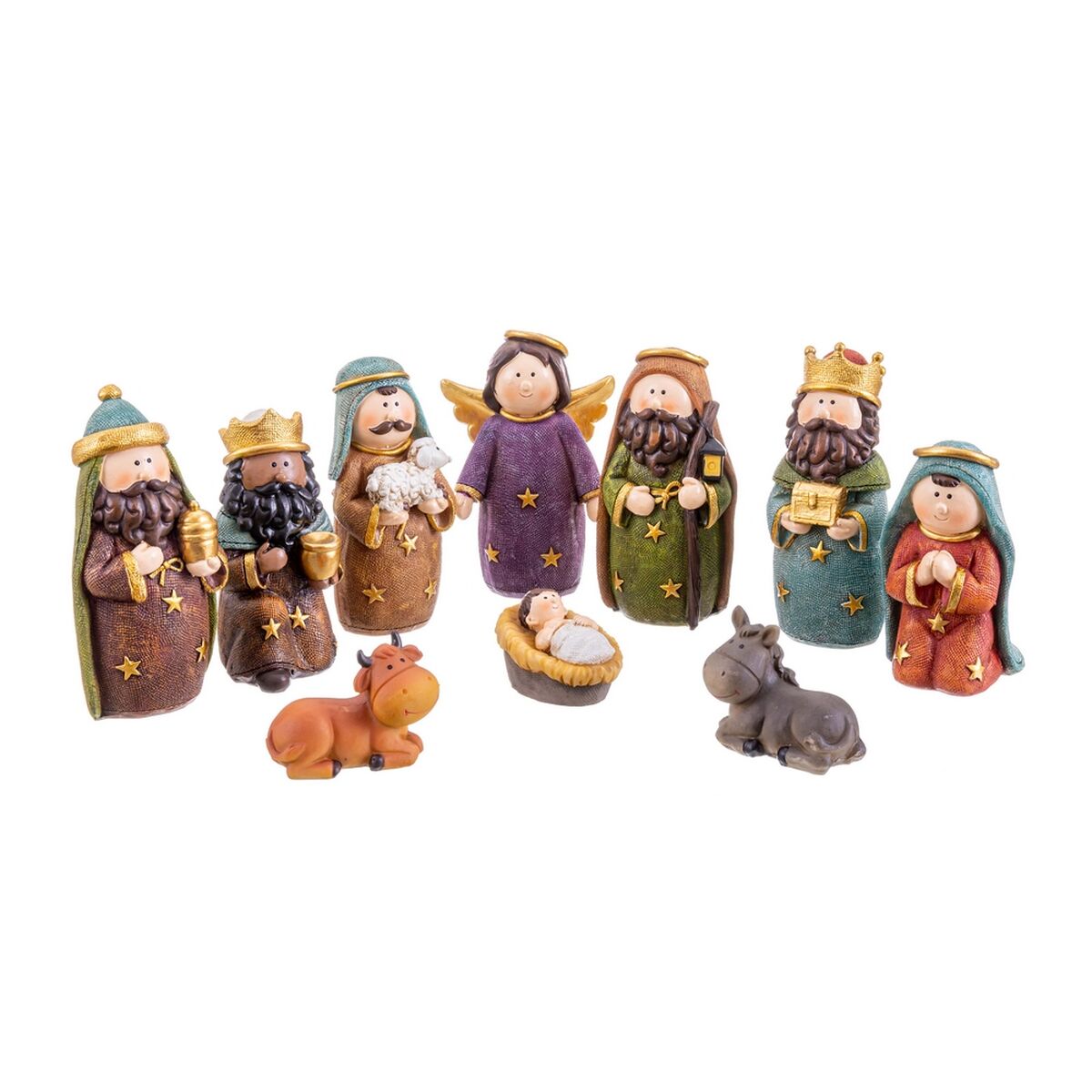 Yılbaşı dekorasyonu Çok renkli poliston Doğum/Bethlehem 12,5 cm (10 Ürün)
