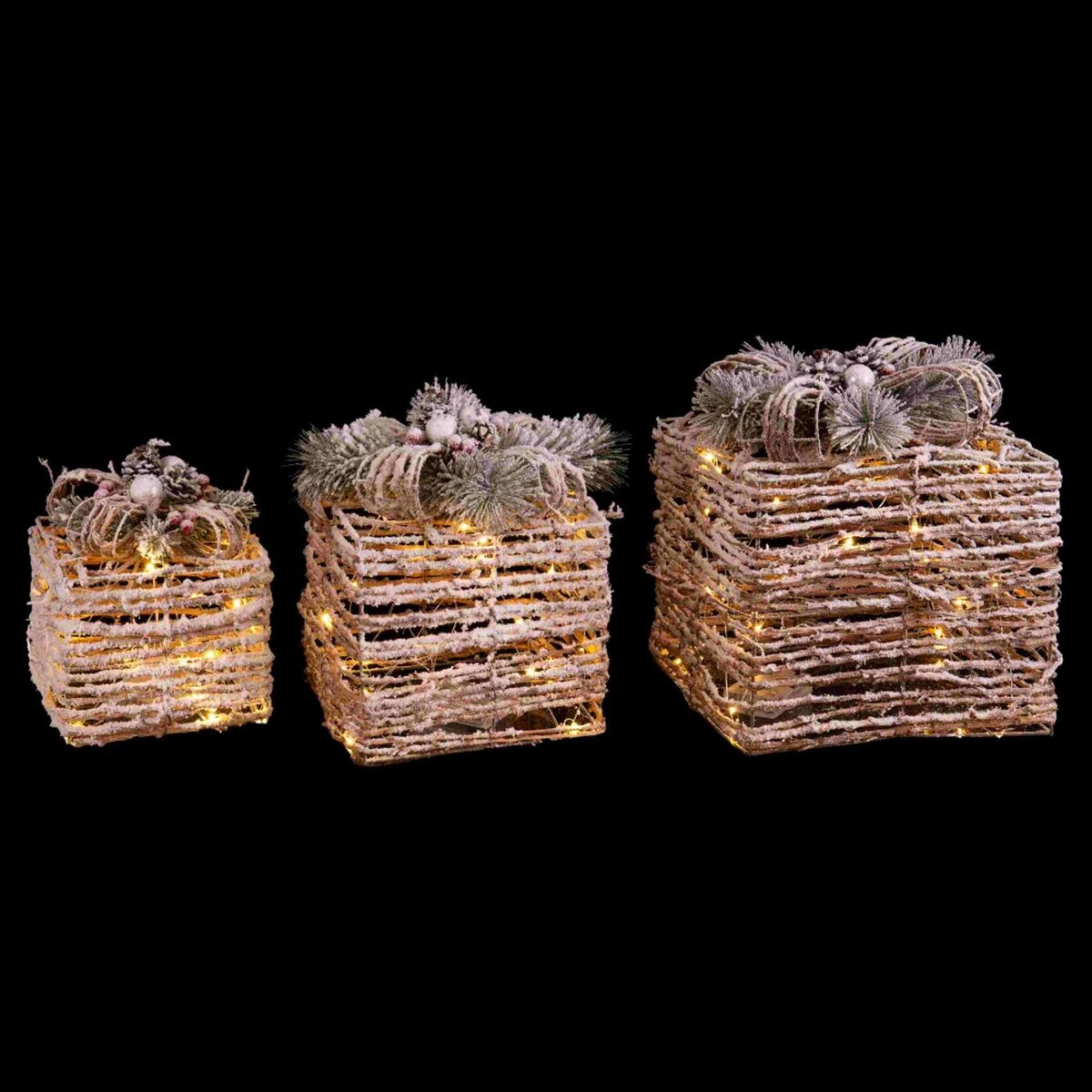 Новогоднее украшение Натуральный Металл Пластик волокно Подарочный набор 25 x 25 x 36 cm (3 штук)-3