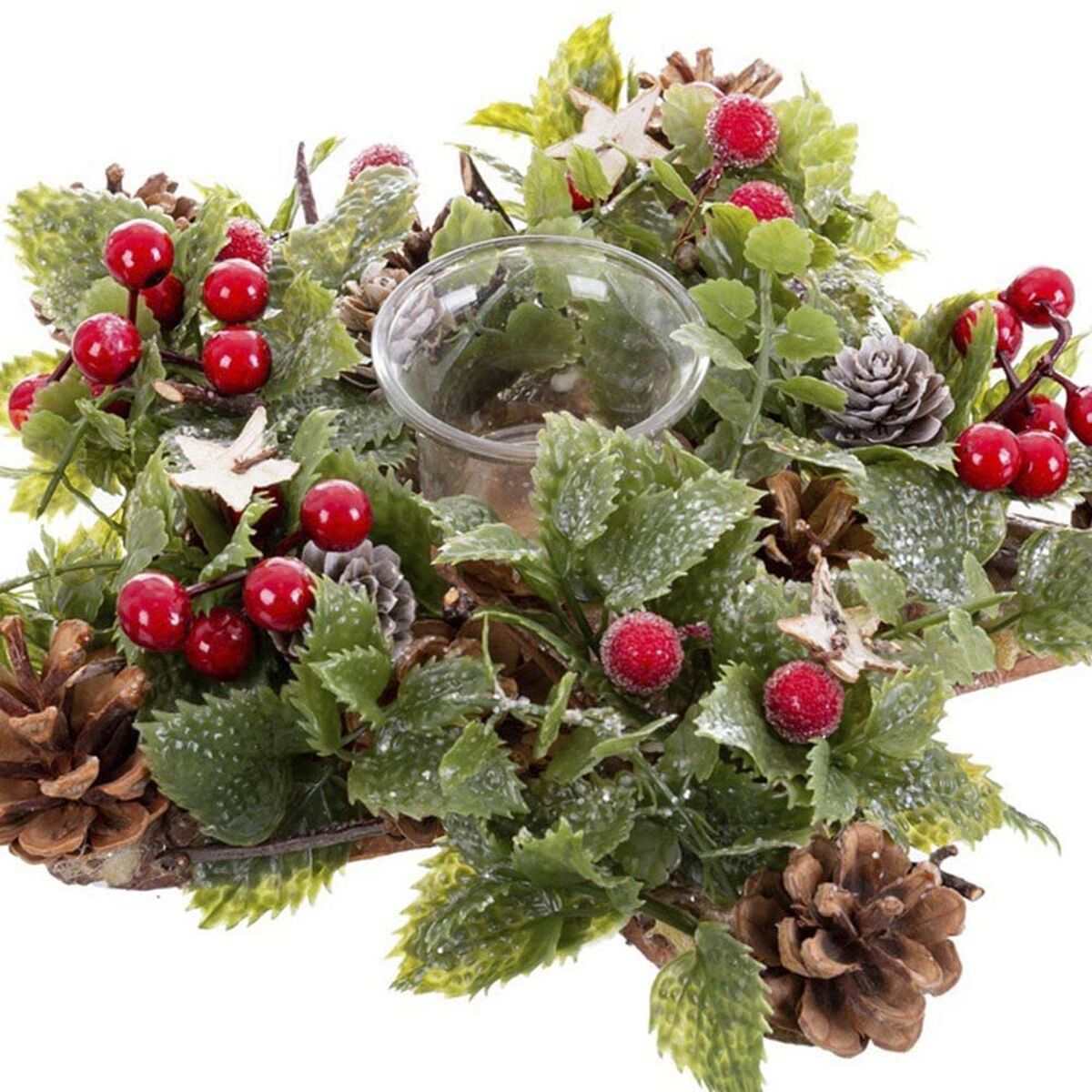 Рождественский подсвечник Красный Разноцветный Пластик Foam Ананасы 28 x 28 x 7 cm-3