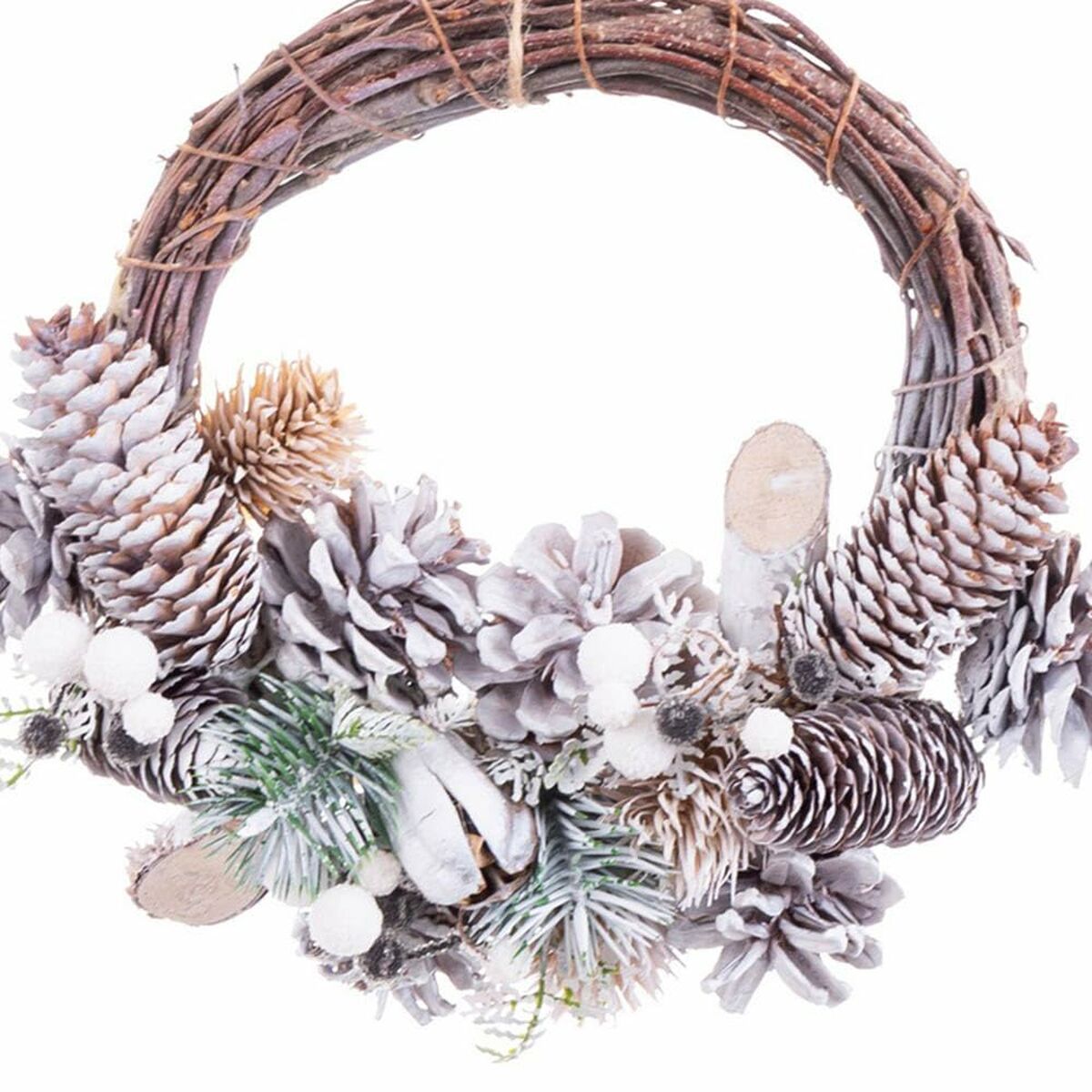 Рождественский венок Разноцветный ротанг Пластик Foam Ананасы 24 x 22 x 8 cm-2