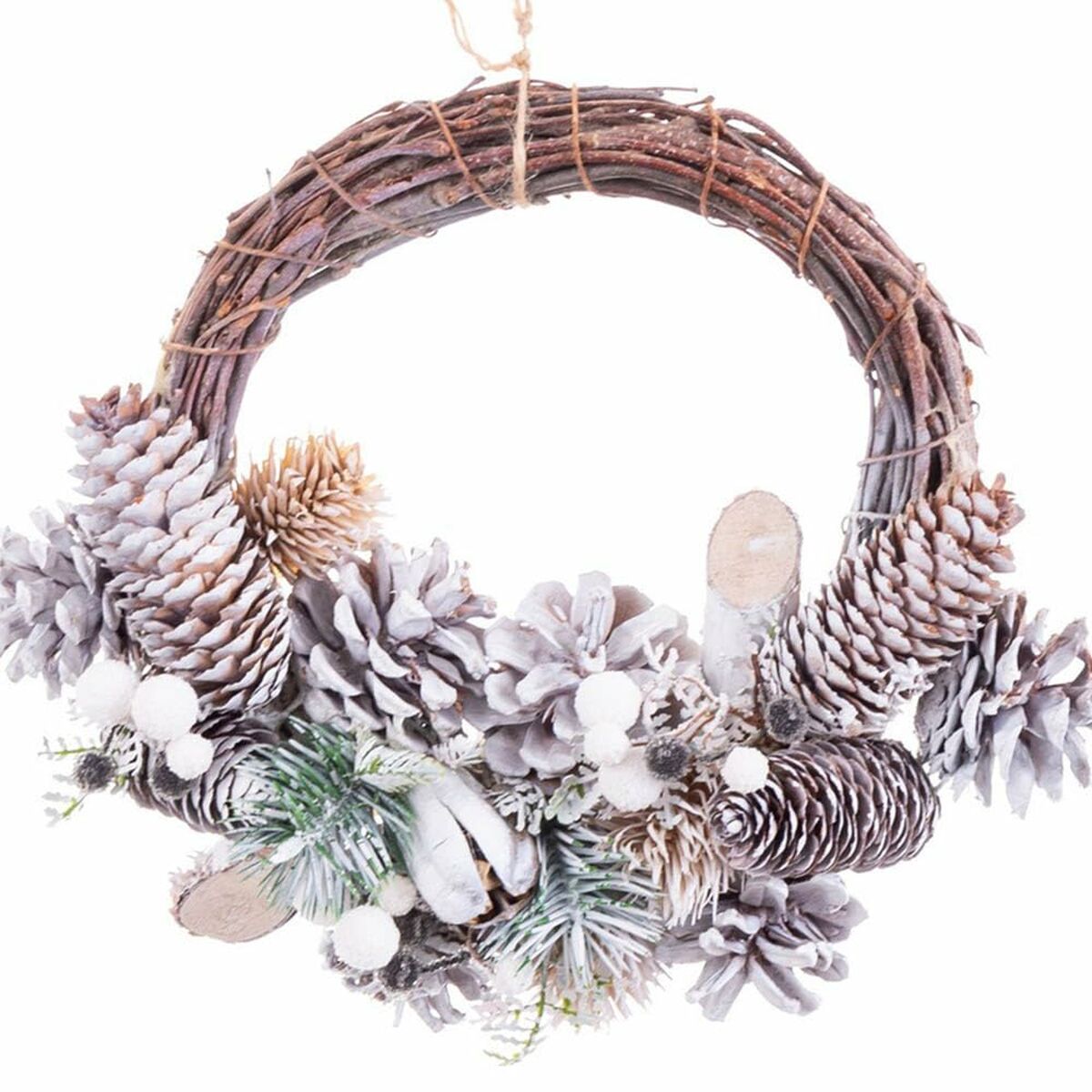 Рождественский венок Разноцветный ротанг Пластик Foam Ананасы 24 x 22 x 8 cm-3