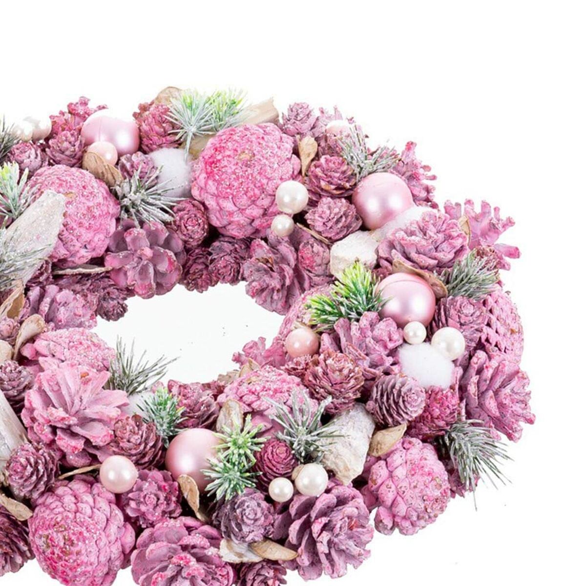 Рождественский венок Розовый Разноцветный Пластик Foam 34 x 34 x 8,5 cm-2