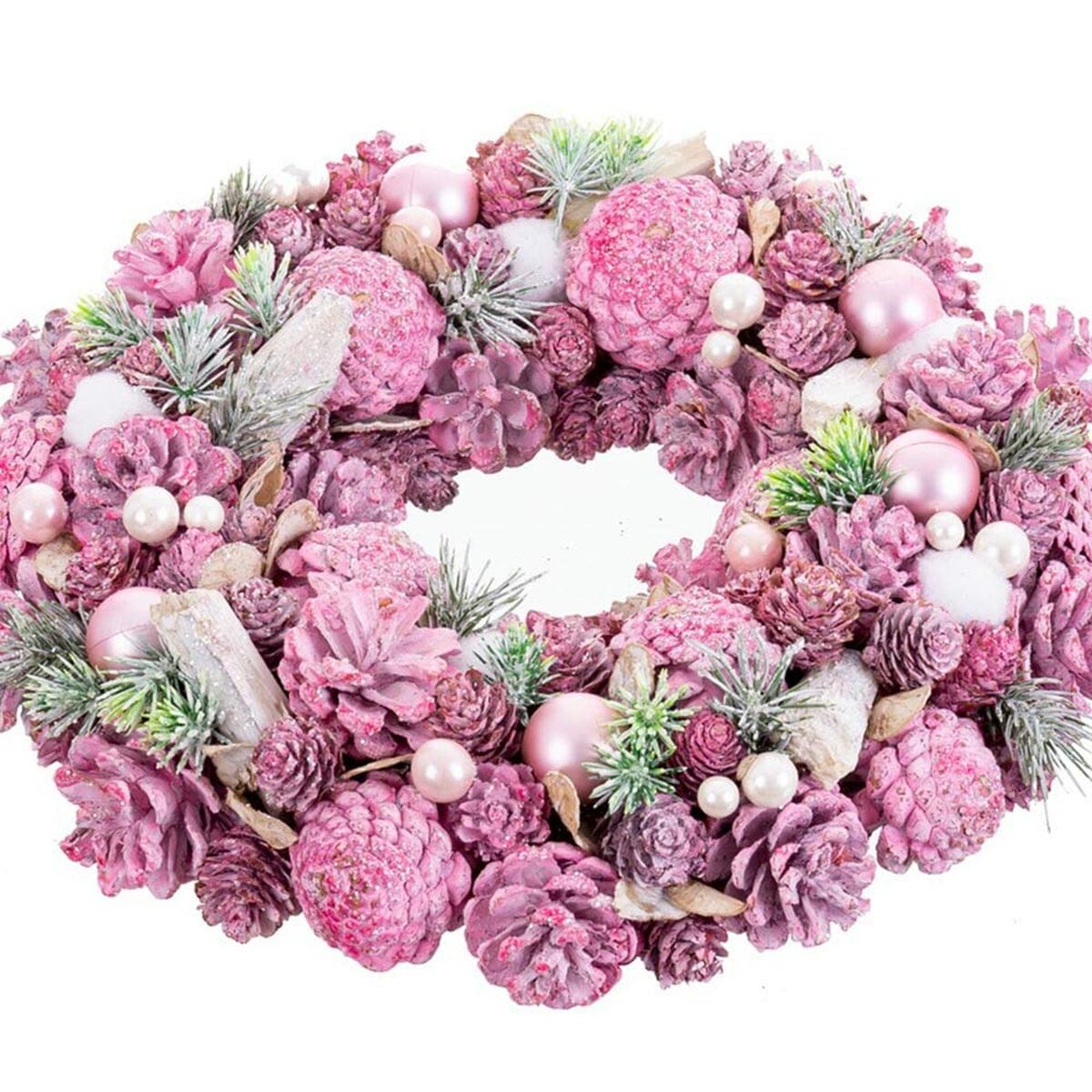 Рождественский венок Розовый Разноцветный Пластик Foam 34 x 34 x 8,5 cm-3