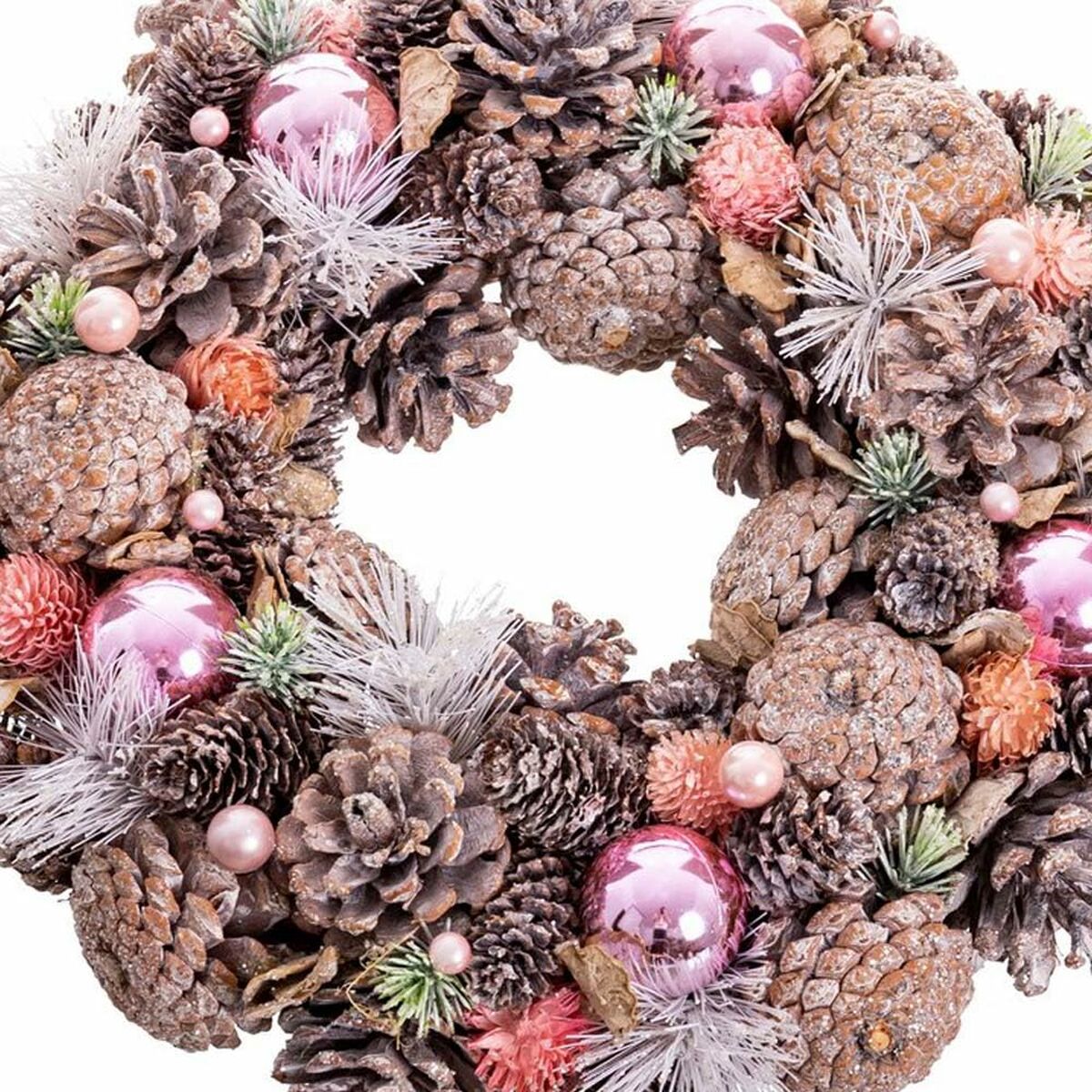 Рождественский венок Белый Розовый Пластик Foam 26 x 26 x 8 cm-3