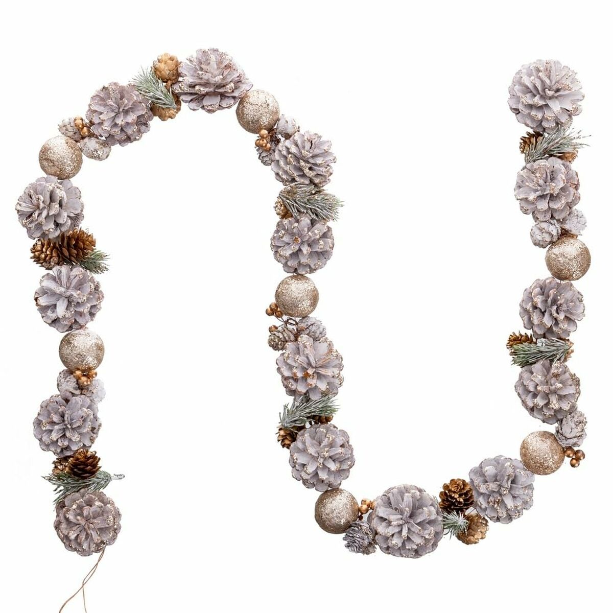 Новогодняя гирлянда Белый Позолоченный Пластик Foam Ананасы 150 cm-4