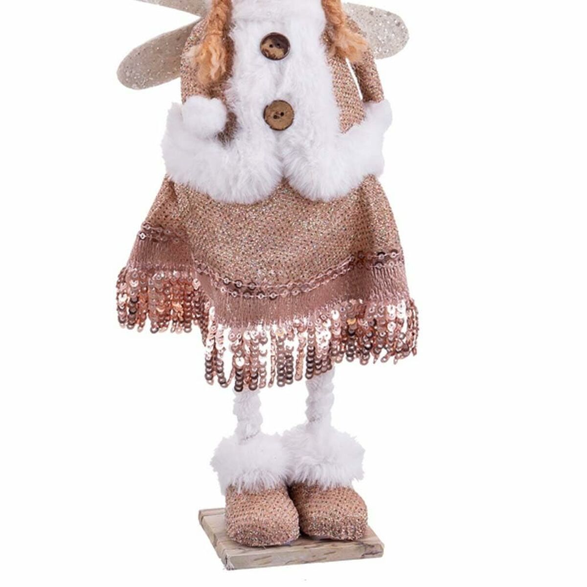 Новогоднее украшение Разноцветный Металл Polyfoam Ткань Ангел 16 x 8 x 36 cm-3