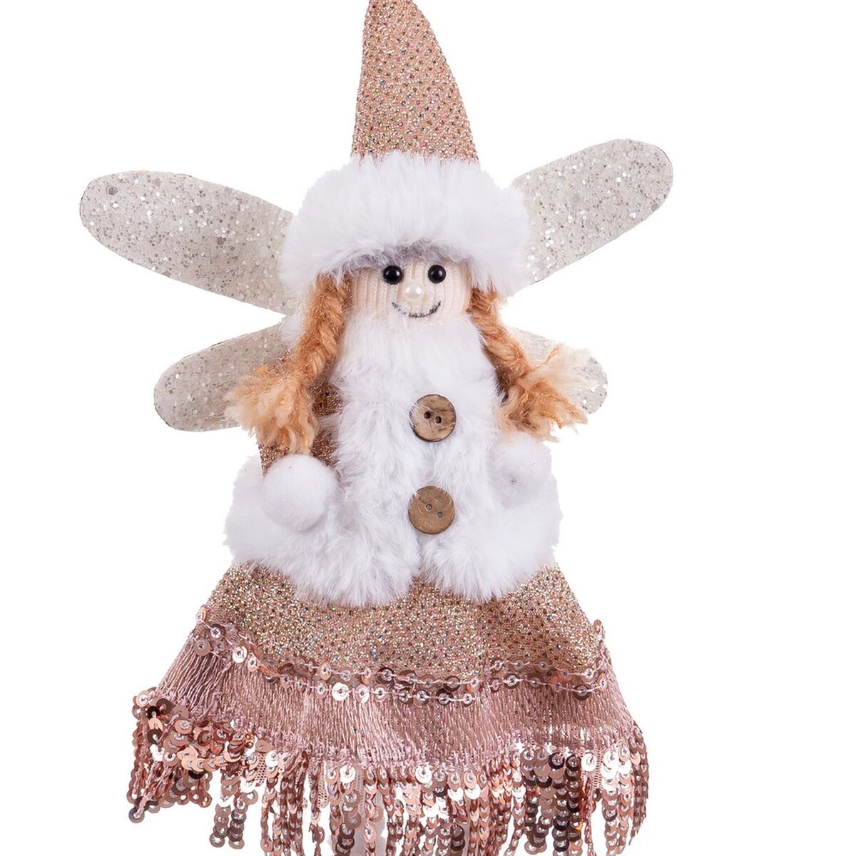 Новогоднее украшение Разноцветный Металл Polyfoam Ткань Ангел 16 x 8 x 36 cm-4