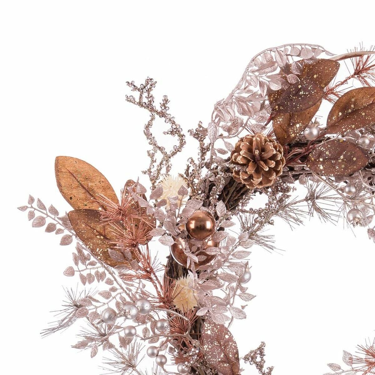 Рождественский венок Медь ротанг Пластик Ананасы 55 cm-3