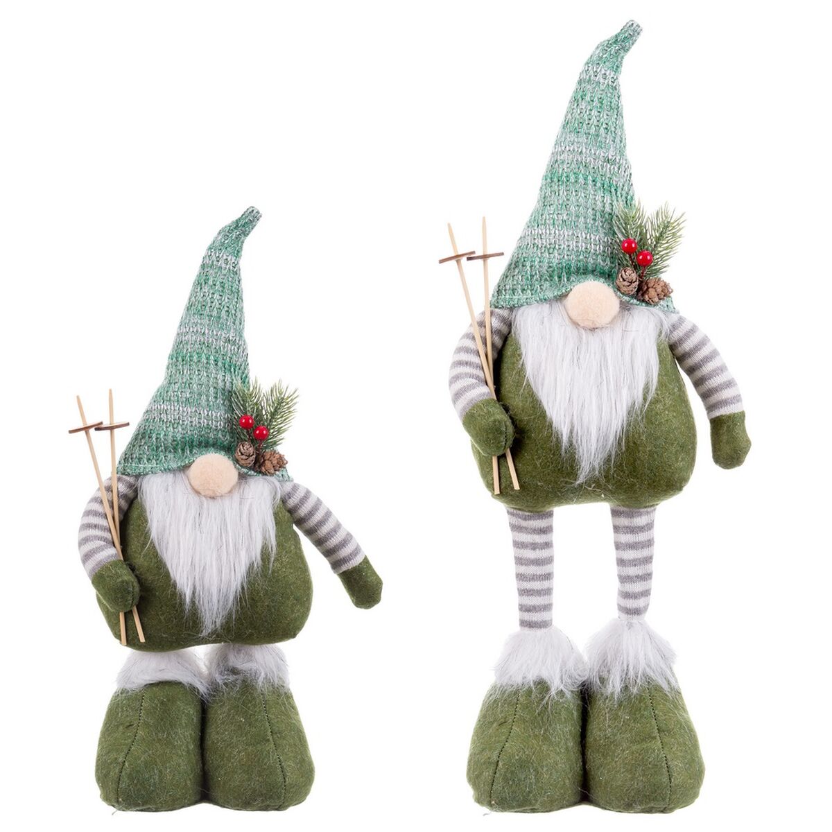 Новогоднее украшение Белый Зеленый Металл Ткань 20 x 10 x 55 cm-2