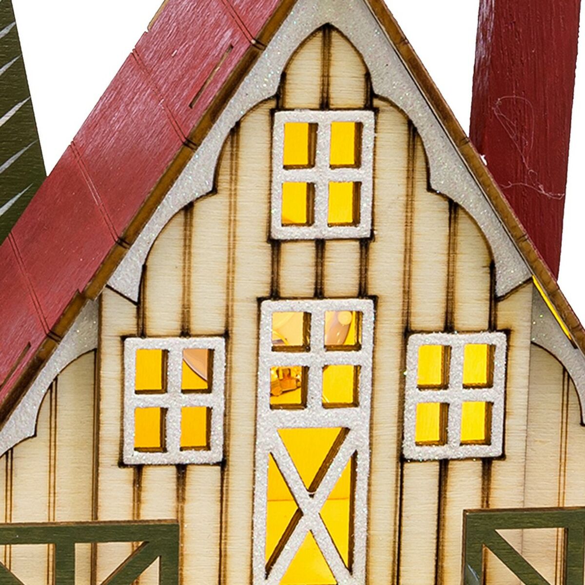 Новогоднее украшение Разноцветный Деревянный дом 14 x 9 x 14 cm-3