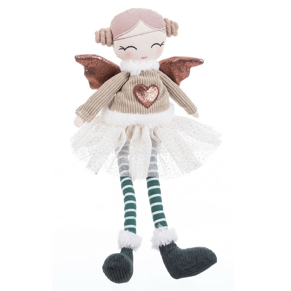 새해 장식 녹색 베이지 모래 패브릭 42cm