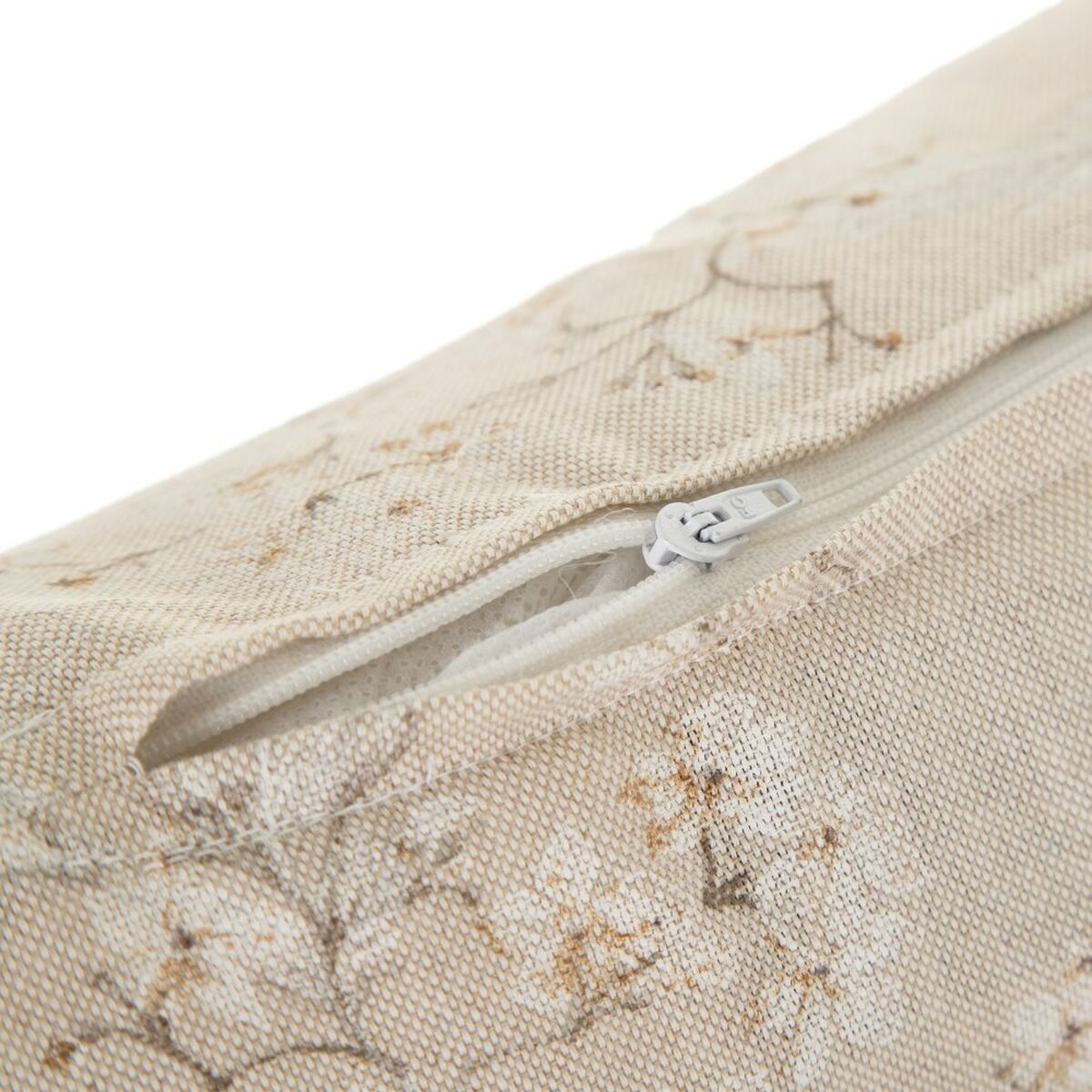Kissen Polyester Baumwolle Beige Blumen 60 x 40 cm-2