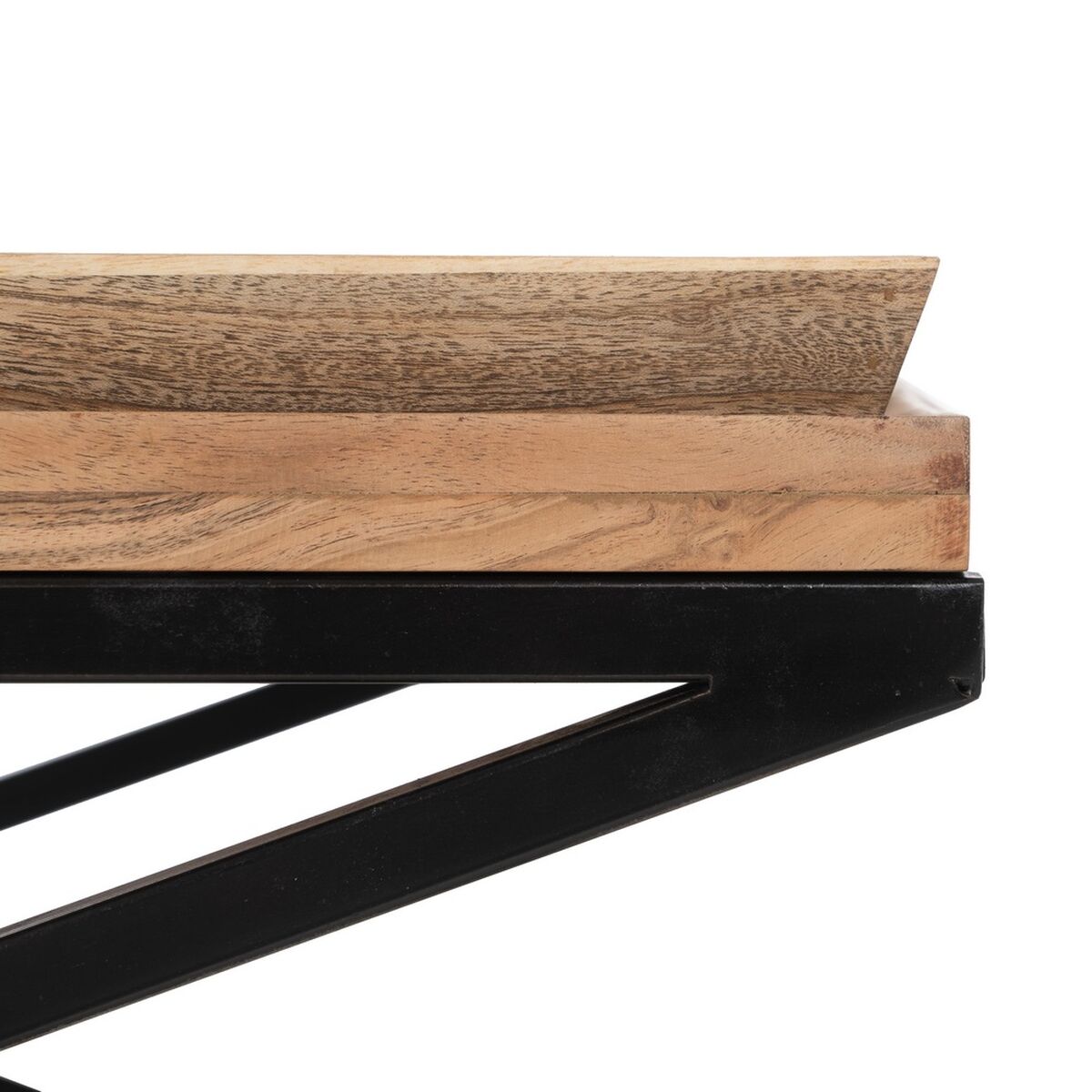 Кофейный столик Натуральный Железо Древесина манго 85 x 85 x 39 cm-5