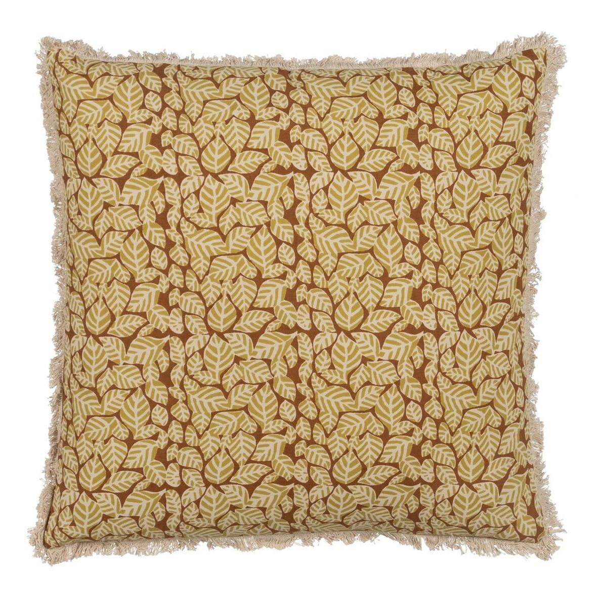 Almofada algodão marrom bege 50 x 50 cm