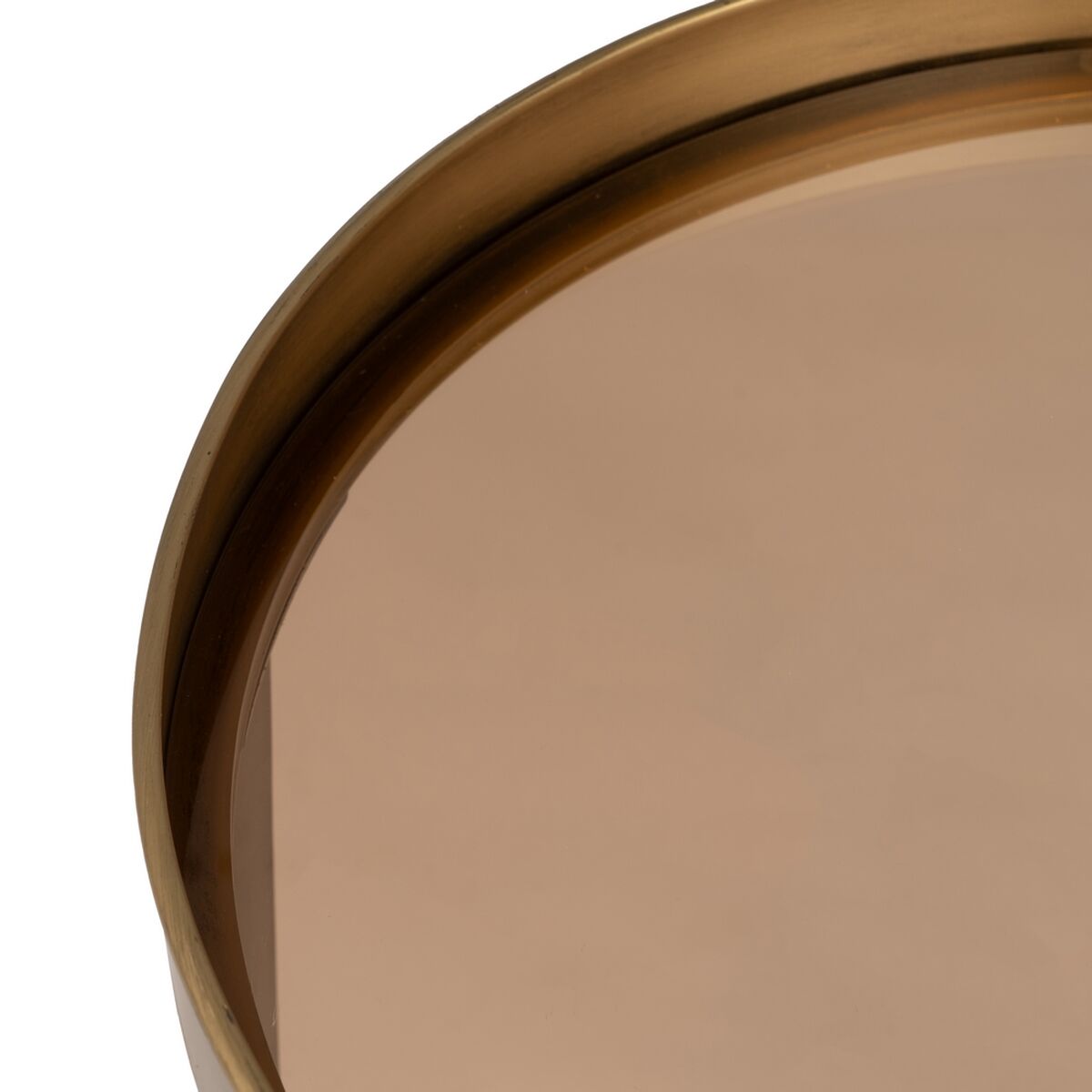 Вспомогательный столик Медь Позолоченный Стеклянный Железо 60,5 x 60,5 x 46 cm-3