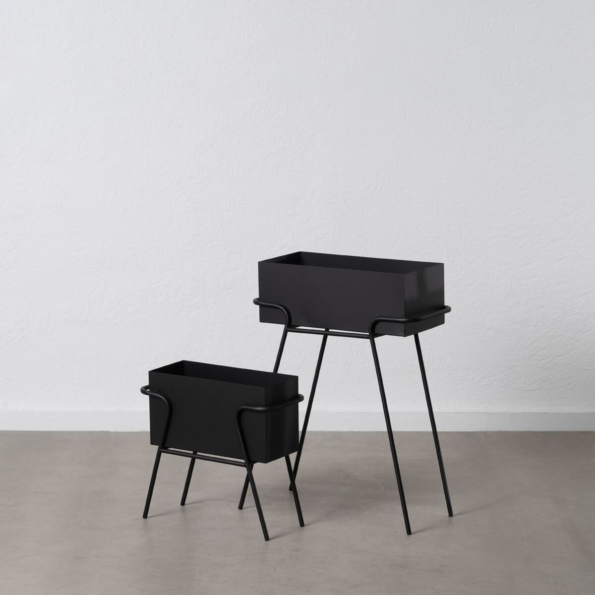 Набор кашпо Чёрный Железо 58 x 25 x 76 cm (2 штук)-2