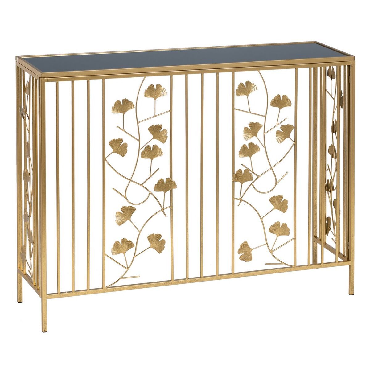 Набор из двух столиков Чёрный Позолоченный Железо 100 x 30 x 80 cm (2 штук)-8