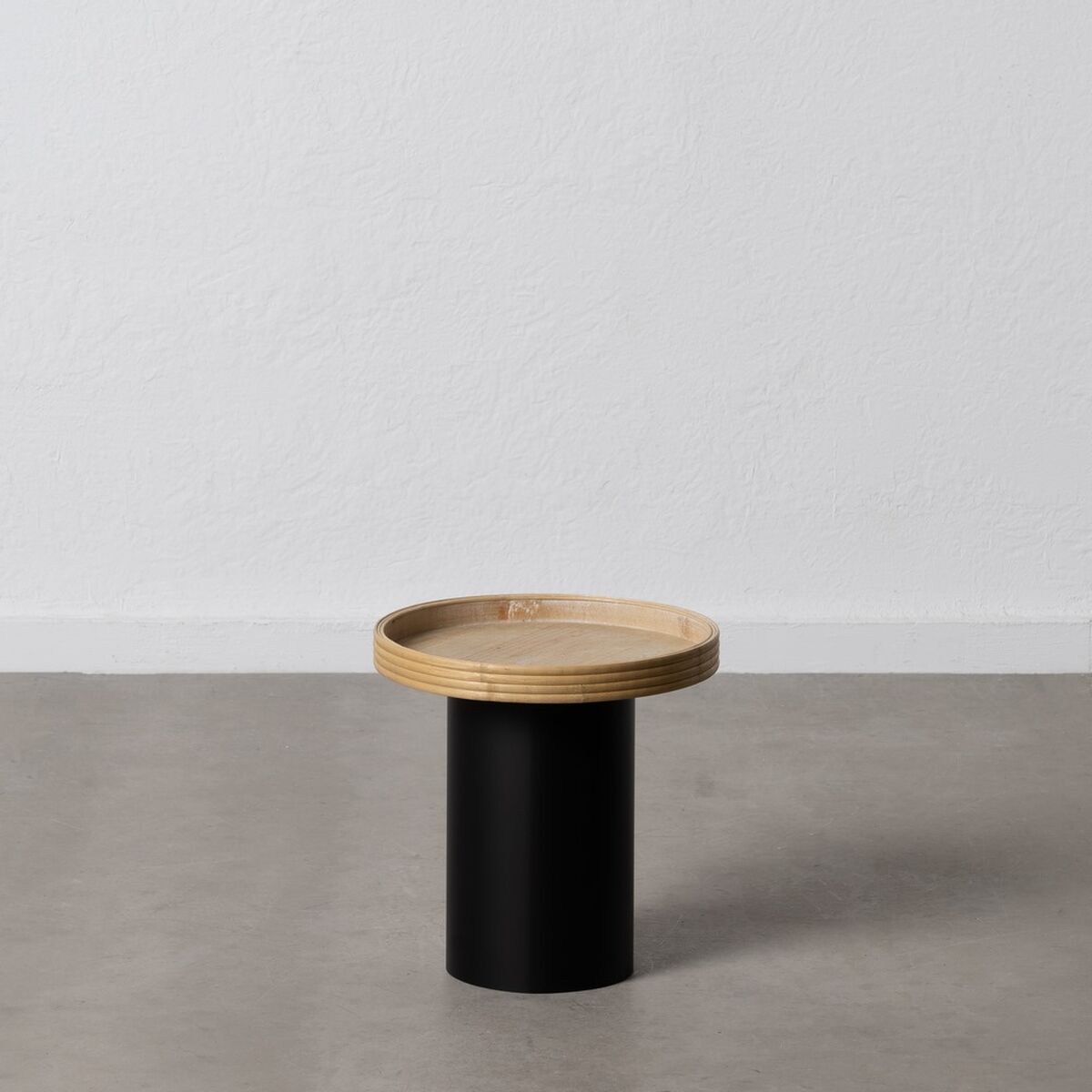 Utility Table Black Natural Wood Metal 37 x 37 x 37 cm-2