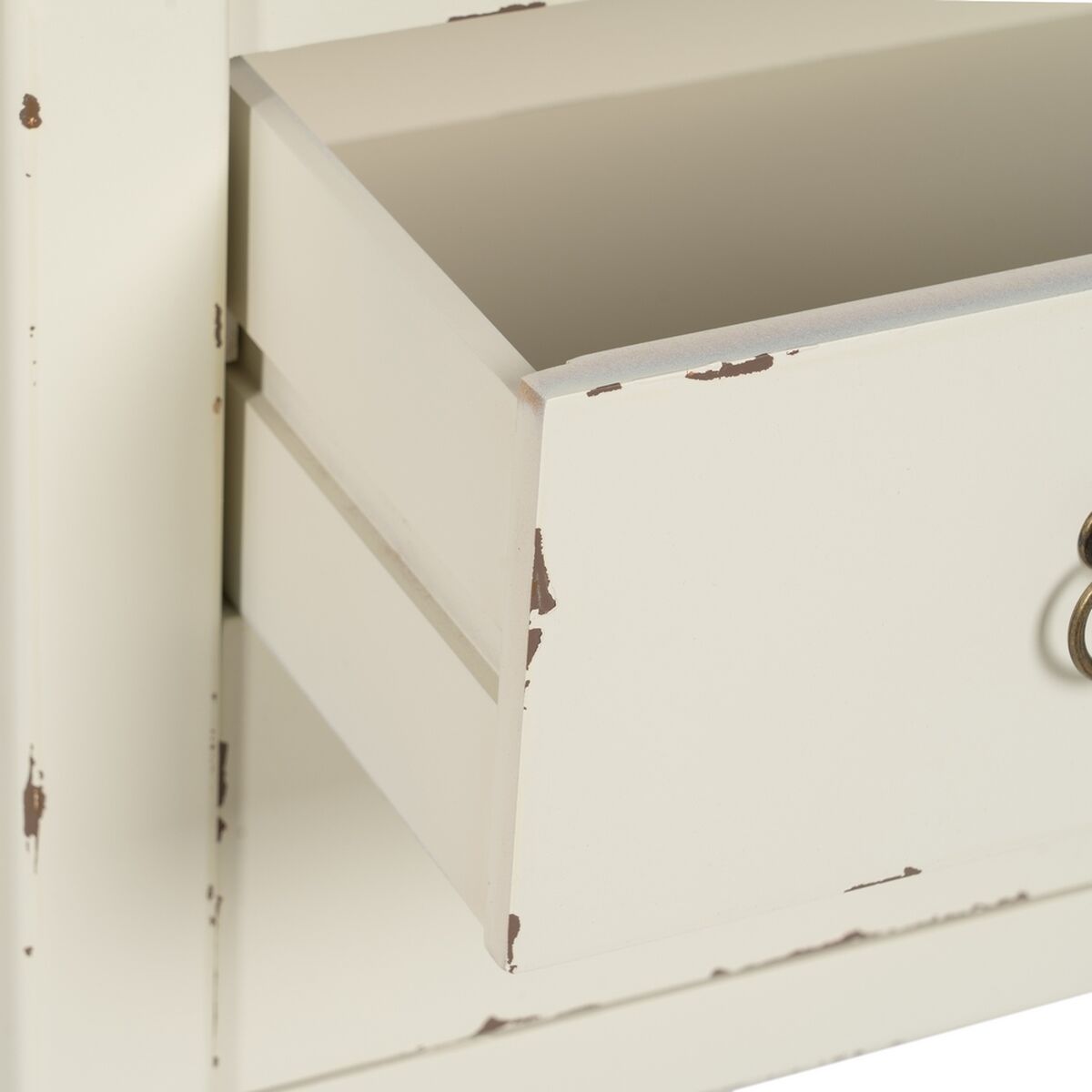 Консоль Белый Натуральный древесина ели Деревянный MDF 104 x 50 x 78 cm-4