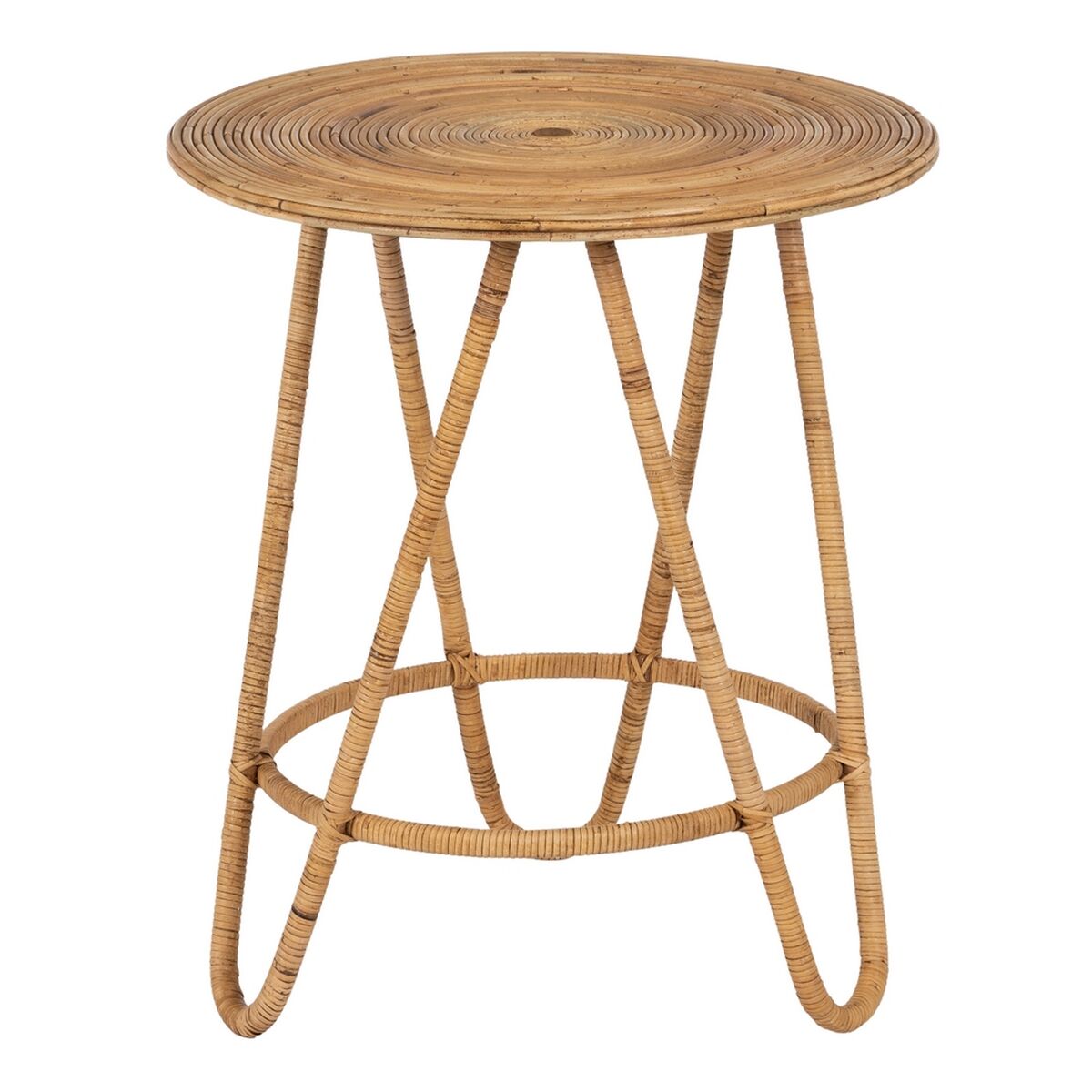 Набор из двух столиков Бежевый ротанг 60 x 60 x 39 cm (2 штук)-4