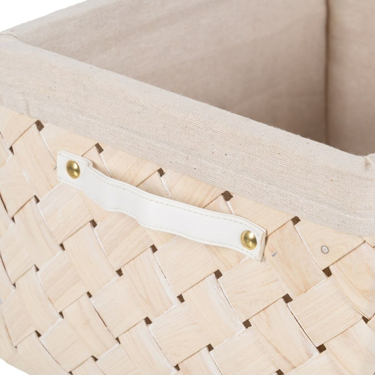 Набор корзин Белый Деревянный Ткань 39,5 x 30 x 24 cm (3 штук)-5