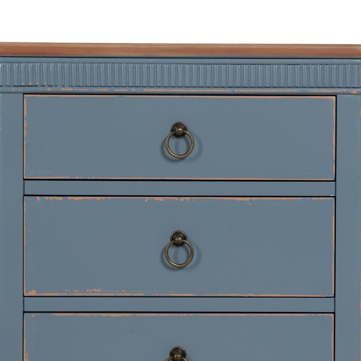 Ночной столик Синий Натуральный древесина ели Деревянный MDF 50 x 38 x 72 cm-6