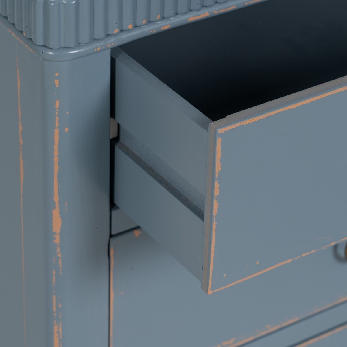 Ночной столик Синий Натуральный древесина ели Деревянный MDF 50 x 38 x 72 cm-7